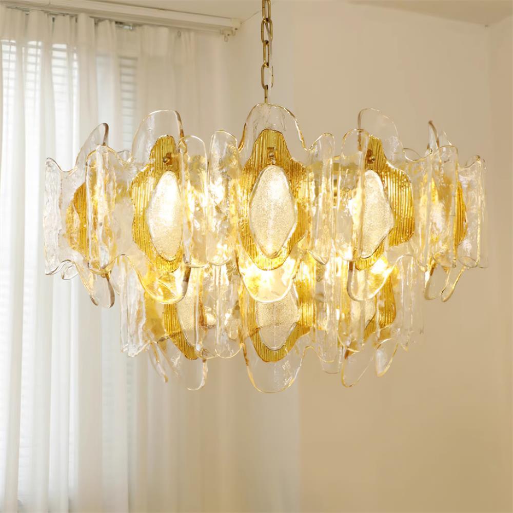 Marrina Chandelier Vintage Amber Glass Elegance - Letslighting