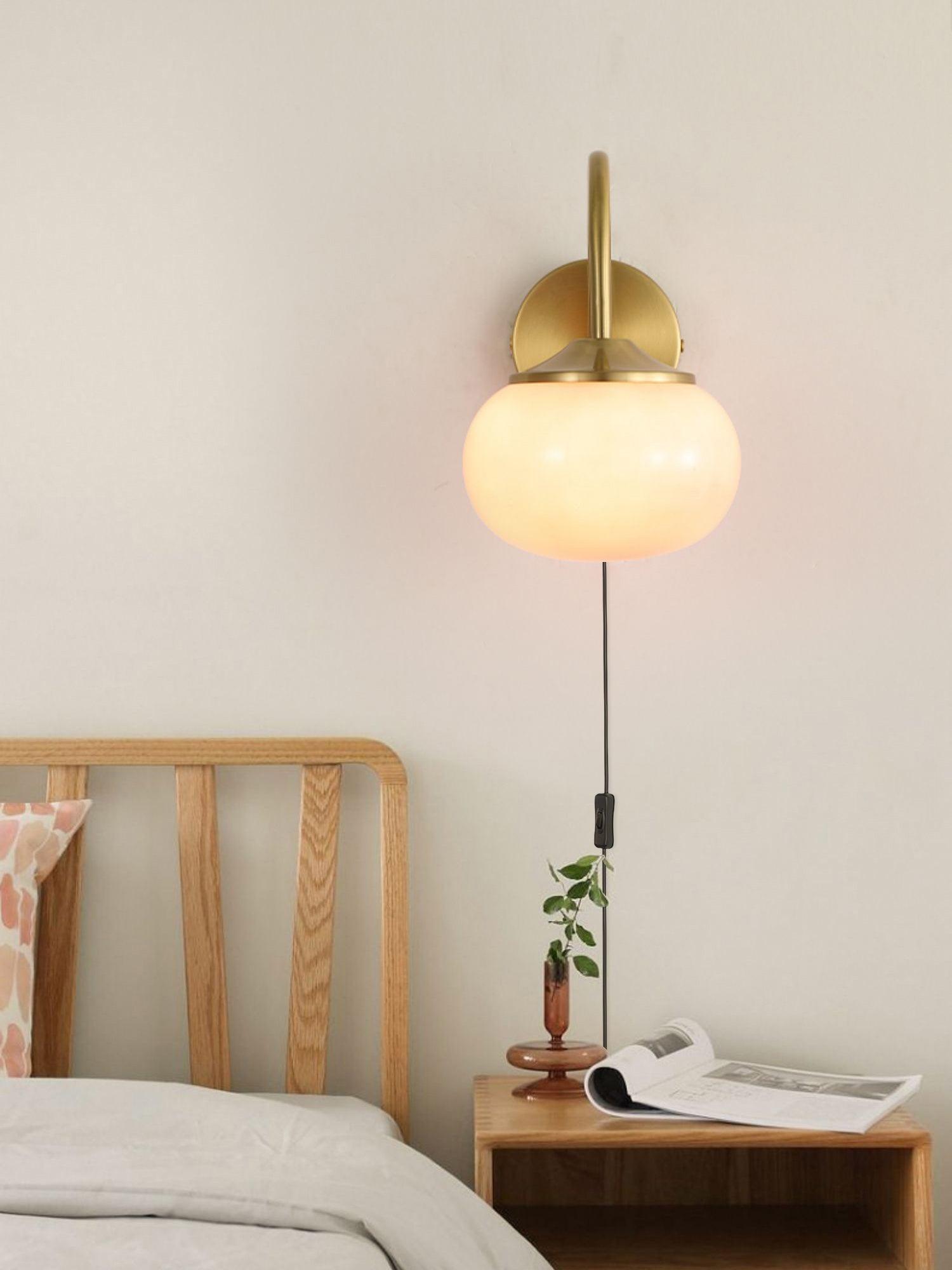 Dutiful Premium Nordic Art Plug-in Glass Sconce Wall Lamp - Letslighting