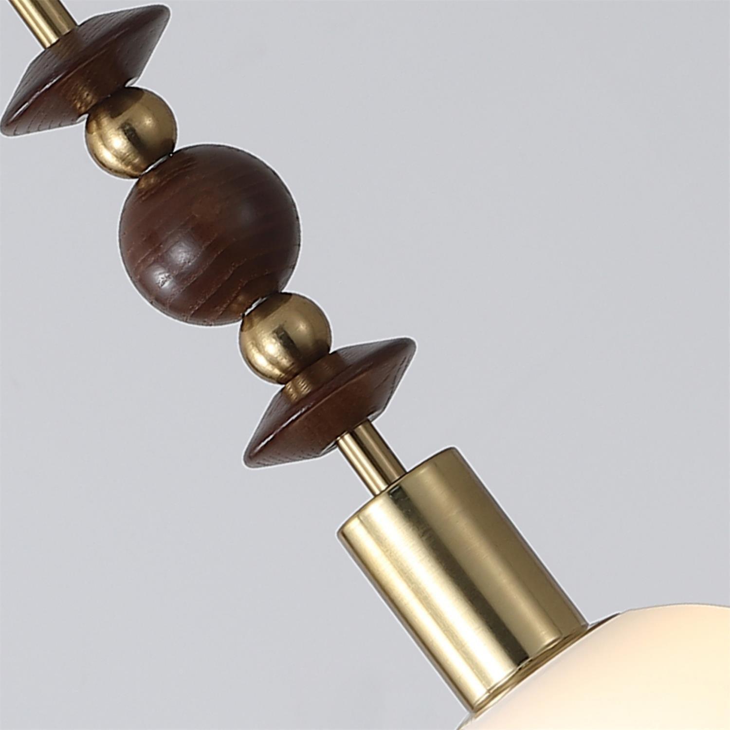 Aira Vintage Globe Pendant Light Wooden Beads
