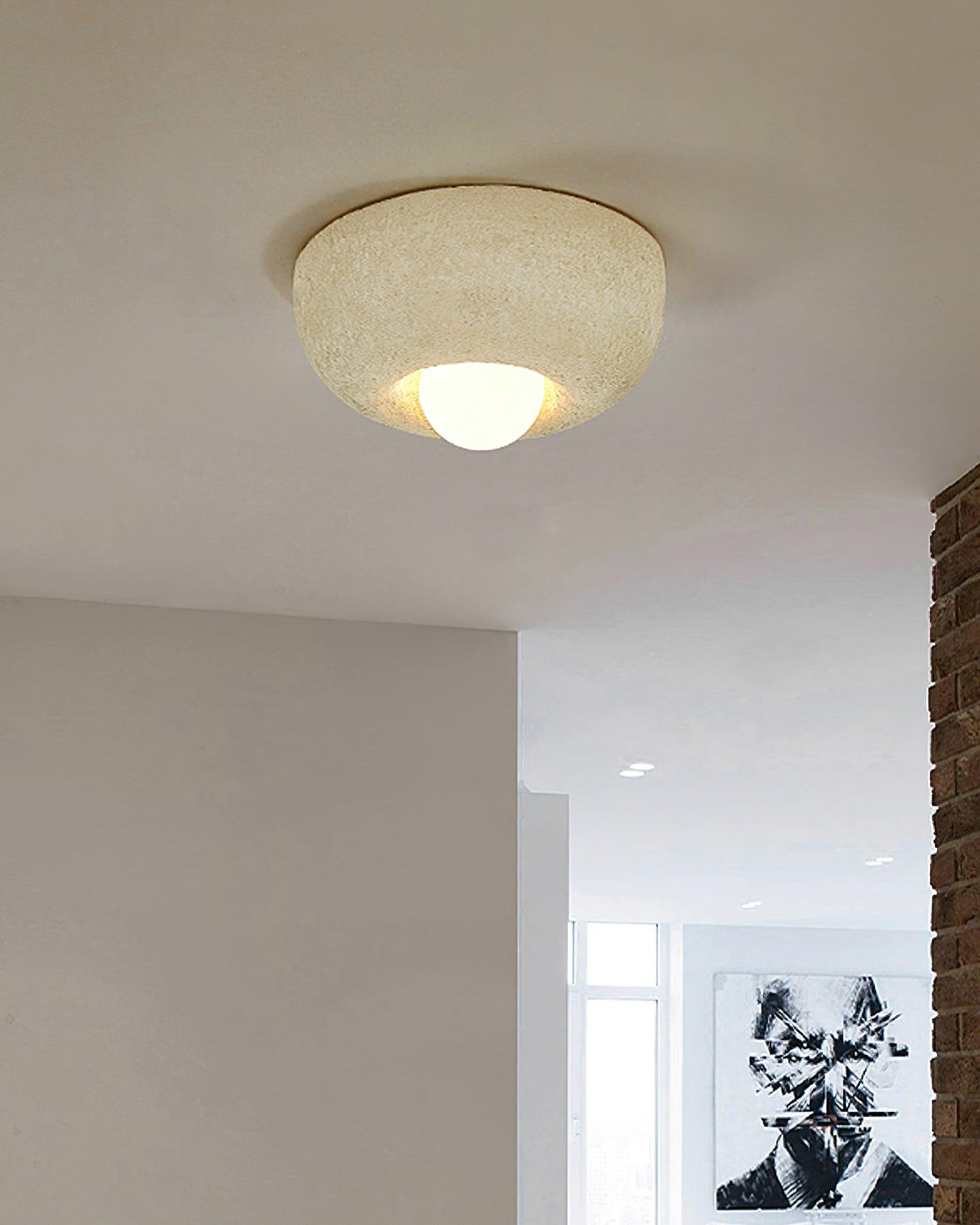 Mauro Ceiling Lamp Natural Texture Hemisphere Modern Style - Letslighting