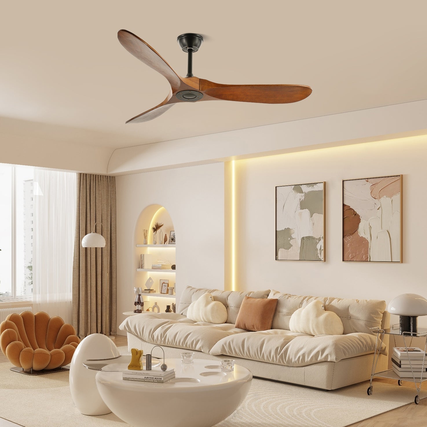 Orano Wood Ceiling Fan - Letslighting