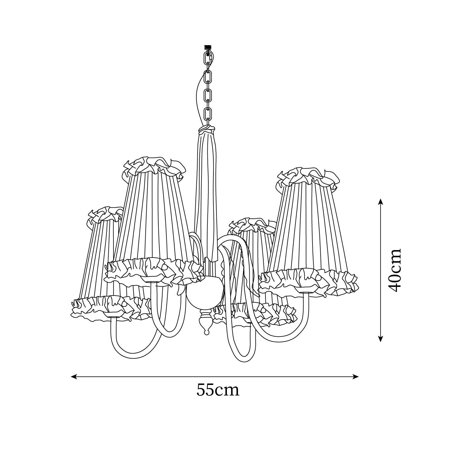 Faylin Vintage Brass Chandelier with Pleated Shades - Letslighting