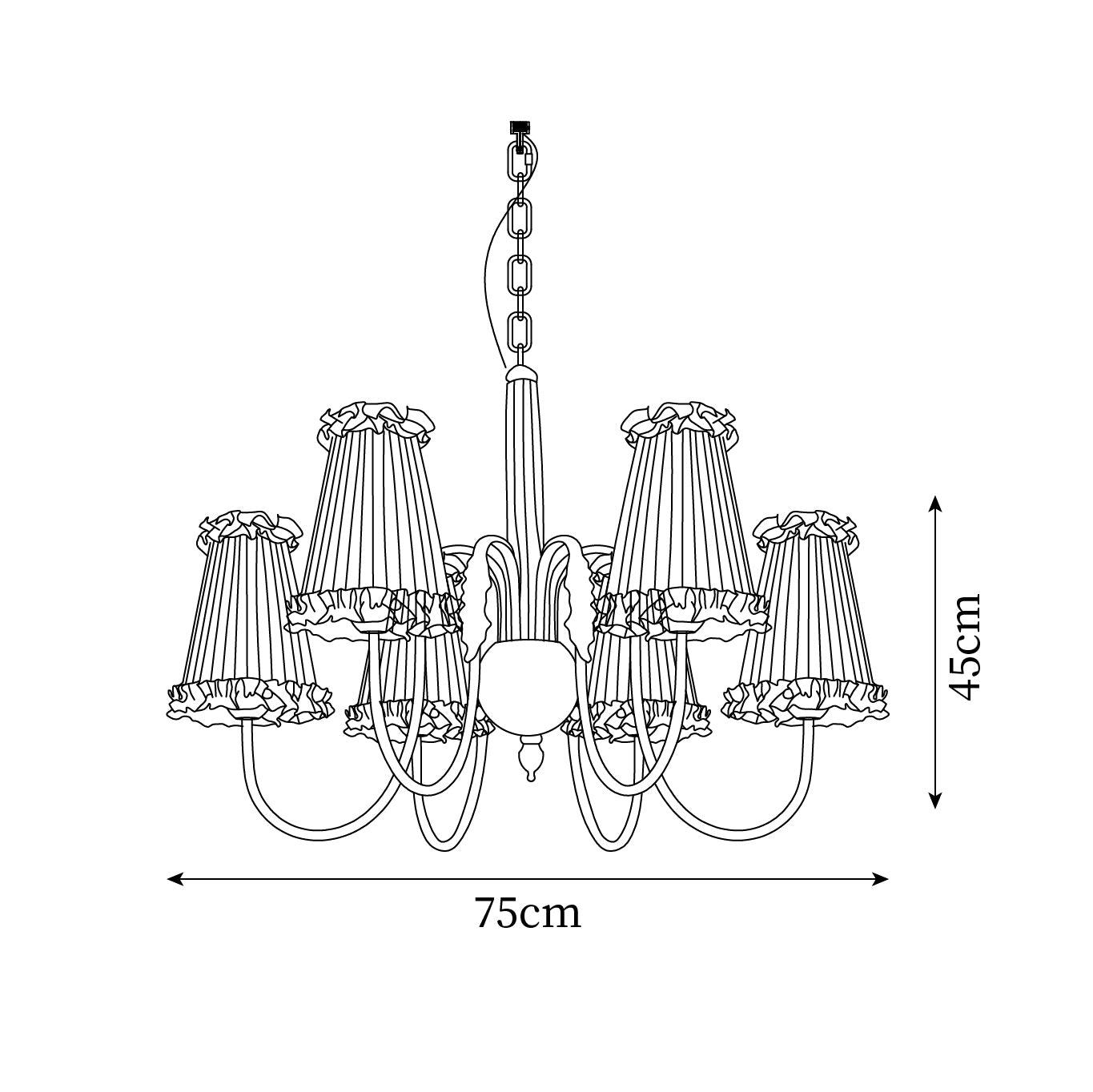 Faylin Vintage Brass Chandelier with Pleated Shades - Letslighting