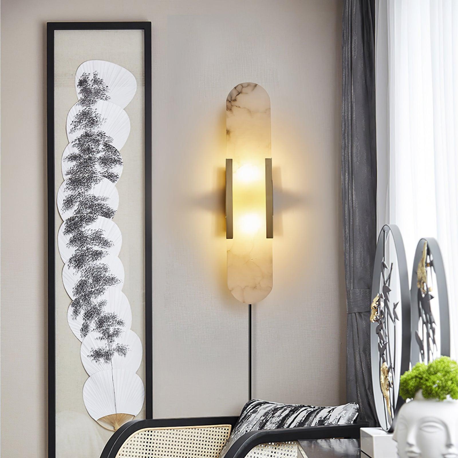 Corvina Oblong Alabaster Wall Light - Letslighting