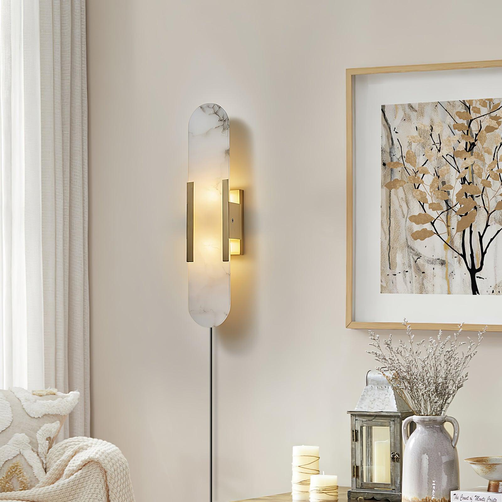 Corvina Oblong Alabaster Wall Light - Letslighting