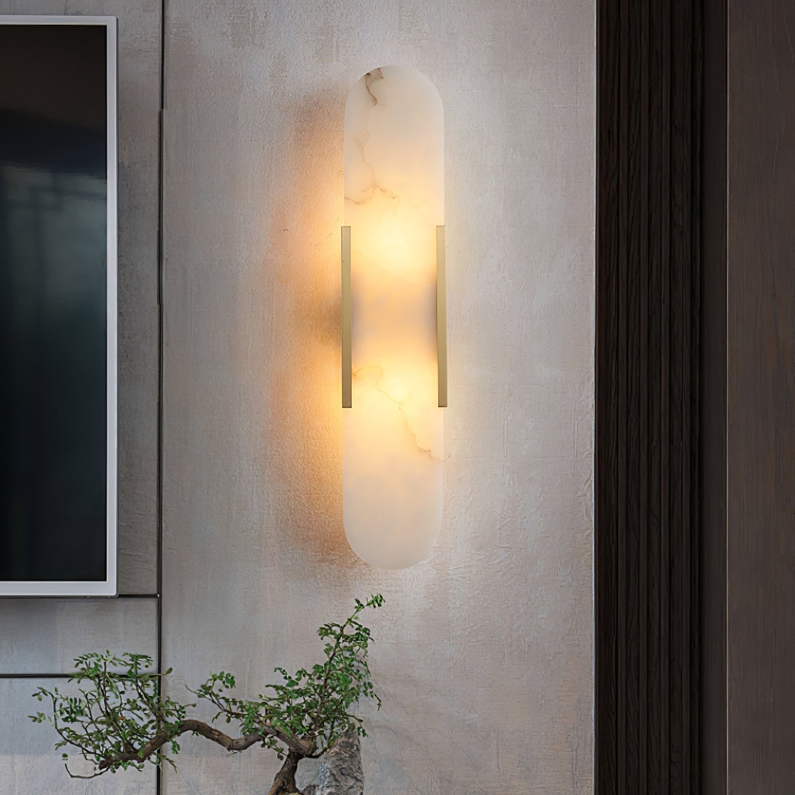 Corvina Oblong Alabaster Wall Light - Letslighting