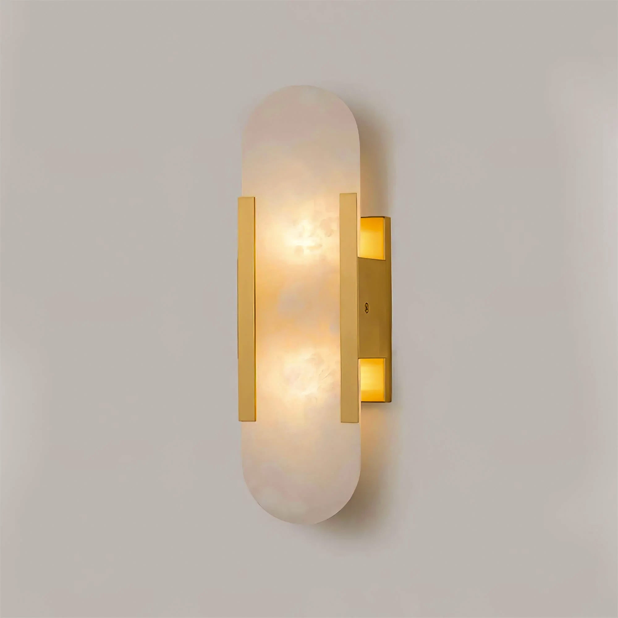 Kristy Luxury Elongated Alabaster Wall Lamp Copper Brass Black - Letslighting