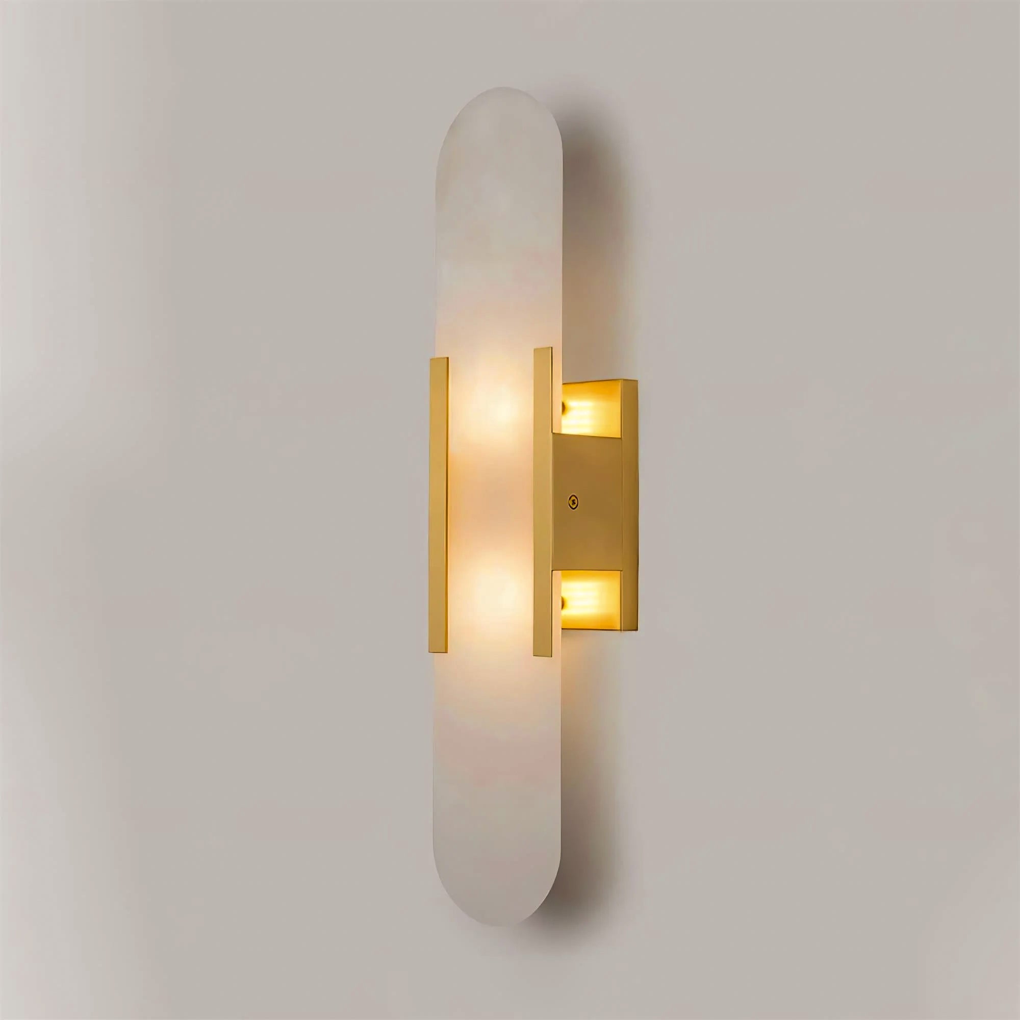 Kristy Luxury Elongated Alabaster Wall Lamp Copper Brass Black - Letslighting