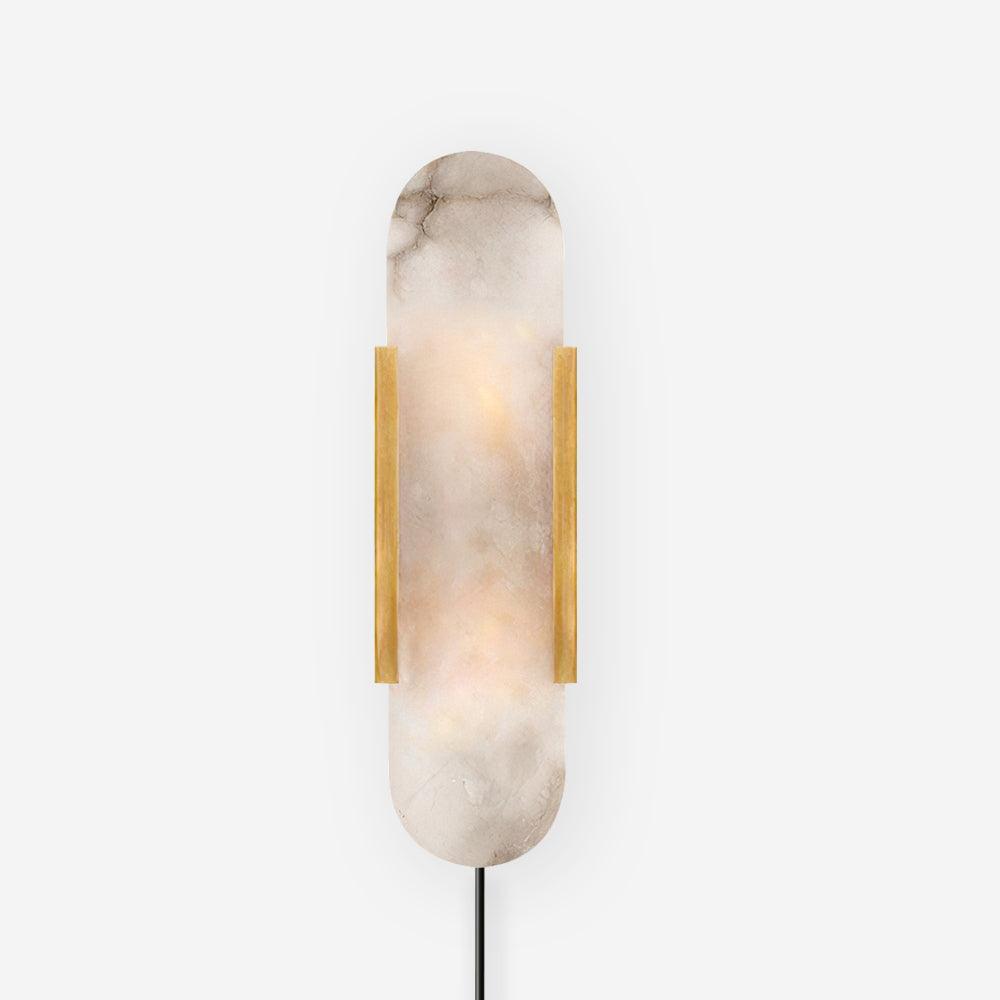 Kristy Luxury Elongated Alabaster Wall Lamp Copper Brass Black