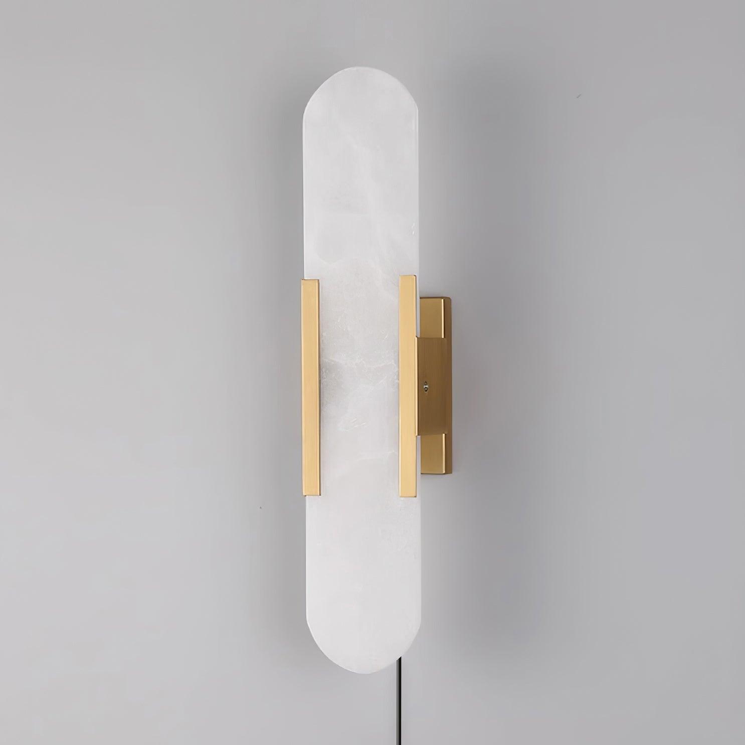 Kristy Luxury Elongated Alabaster Wall Lamp Copper Brass Black