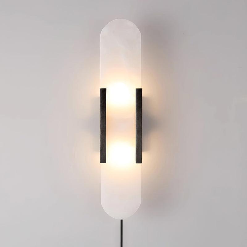 Kristy Luxury Elongated Alabaster Wall Lamp Copper Brass Black