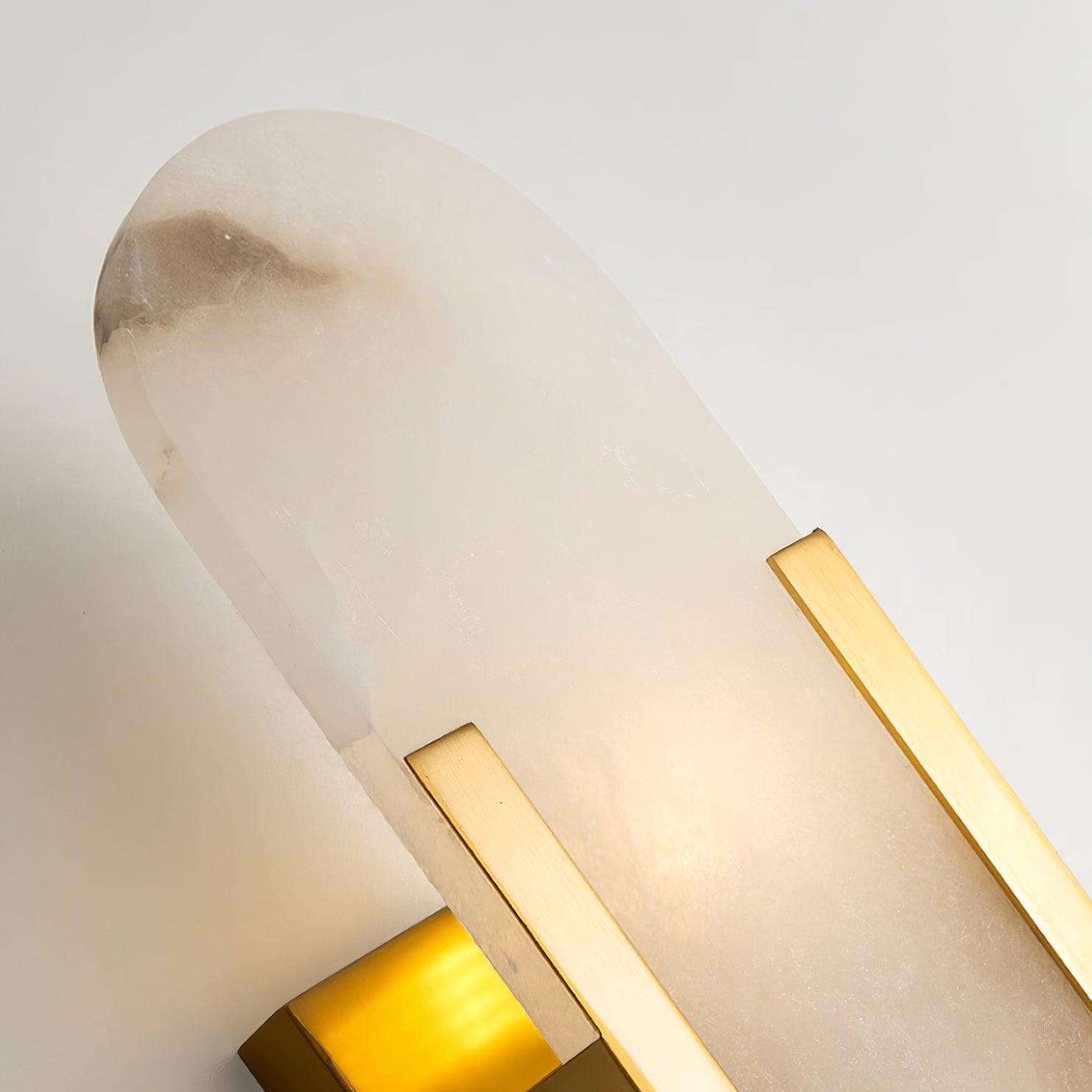 Kristy Luxury Elongated Alabaster Wall Lamp Copper Brass Black
