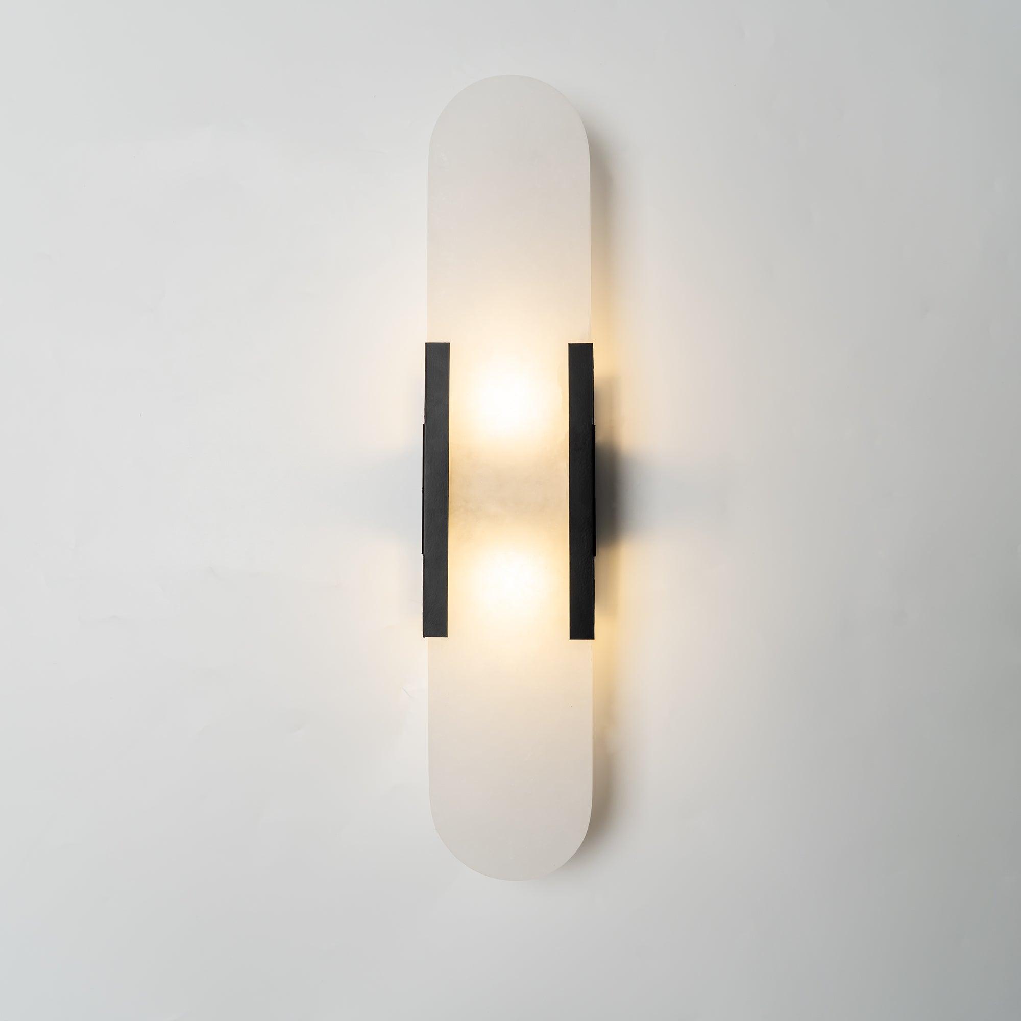 Kristy Luxury Elongated Alabaster Wall Lamp Copper Brass Black - Letslighting