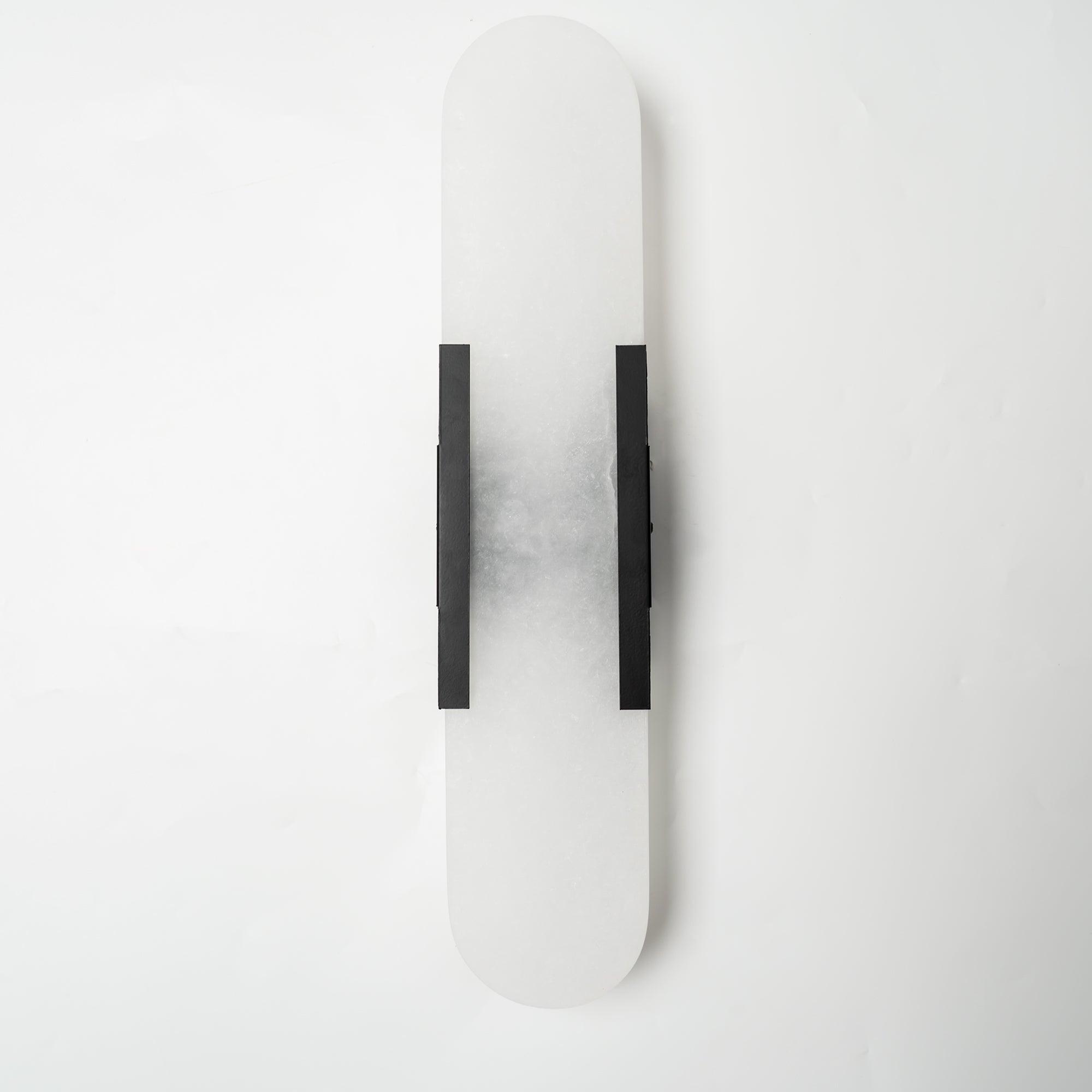 Kristy Luxury Elongated Alabaster Wall Lamp Copper Brass Black - Letslighting