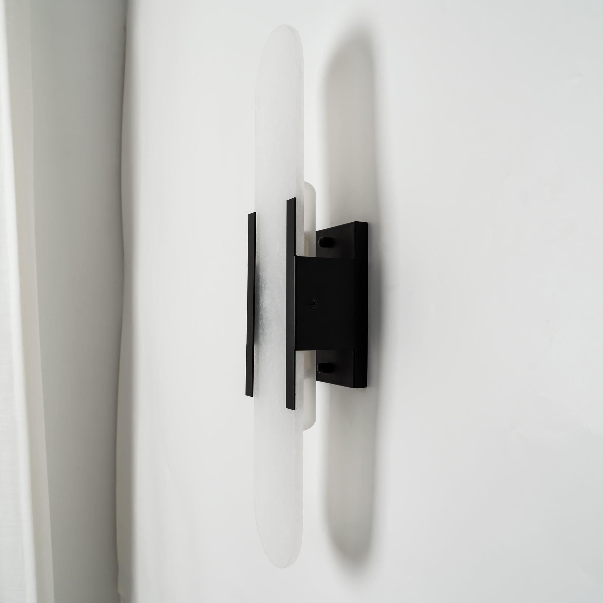 Kristy Luxury Elongated Alabaster Wall Lamp Copper Brass Black - Letslighting