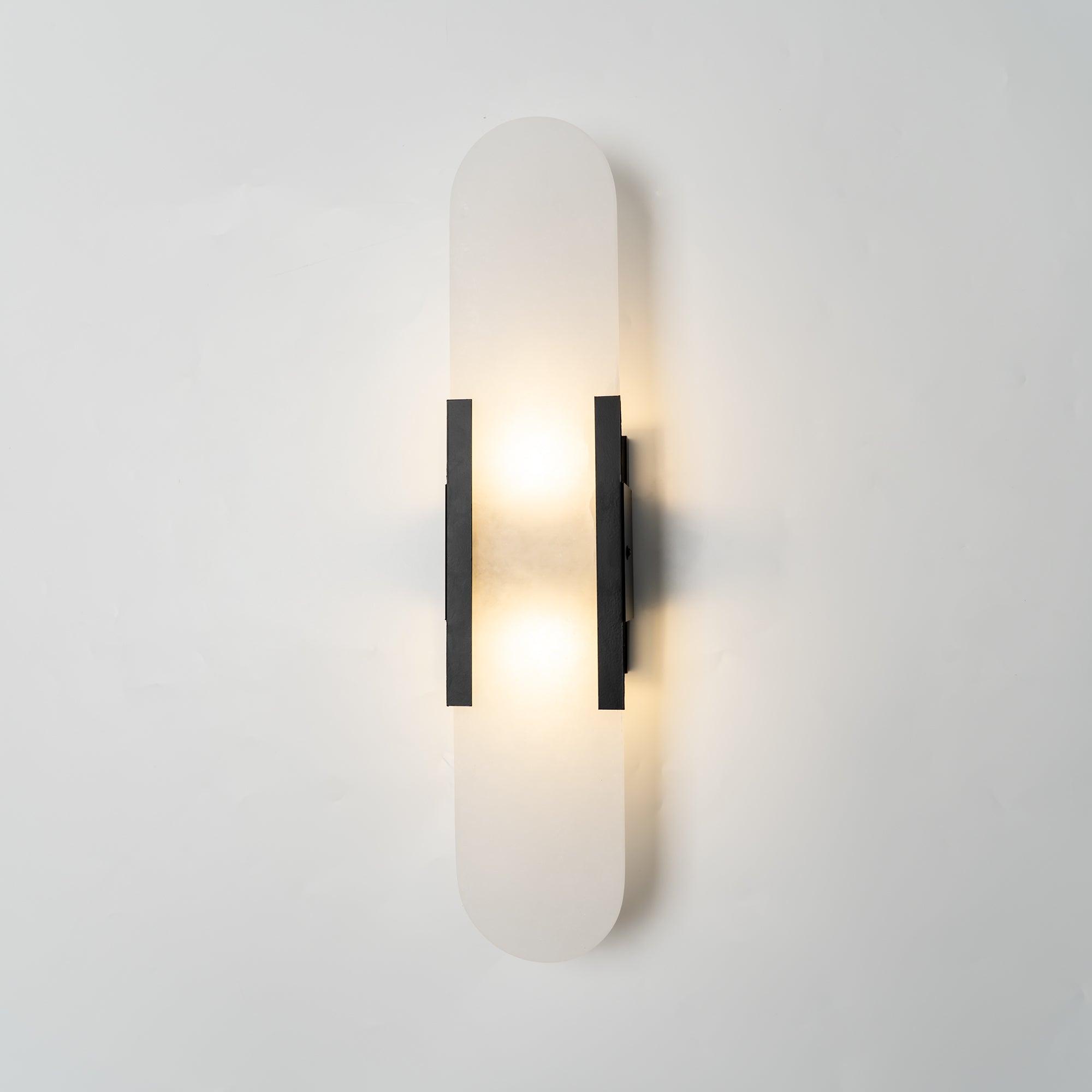 Kristy Luxury Elongated Alabaster Wall Lamp Copper Brass Black - Letslighting