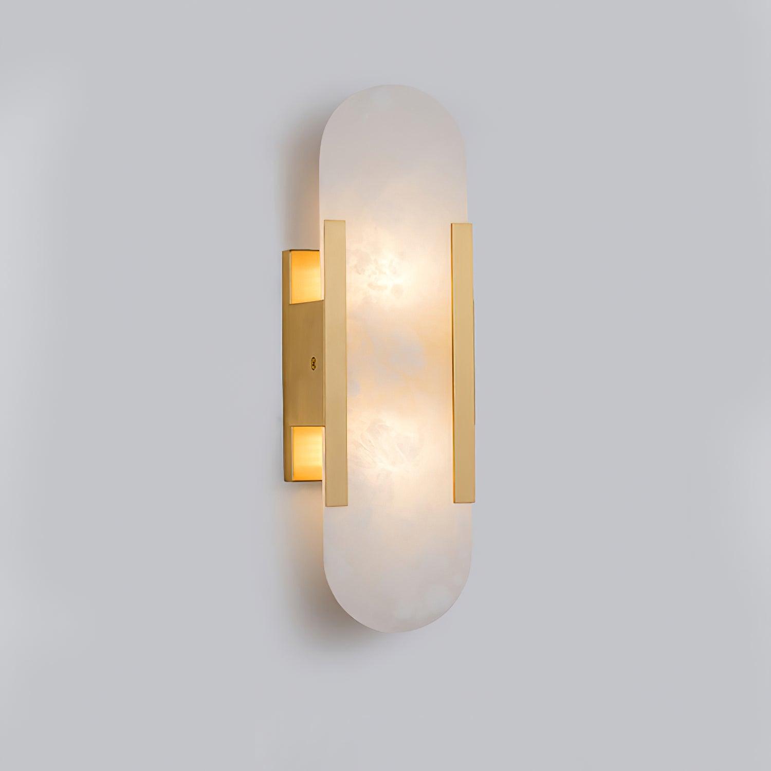 Kristy Luxury Elongated Alabaster Wall Lamp Copper Brass Black - Letslighting