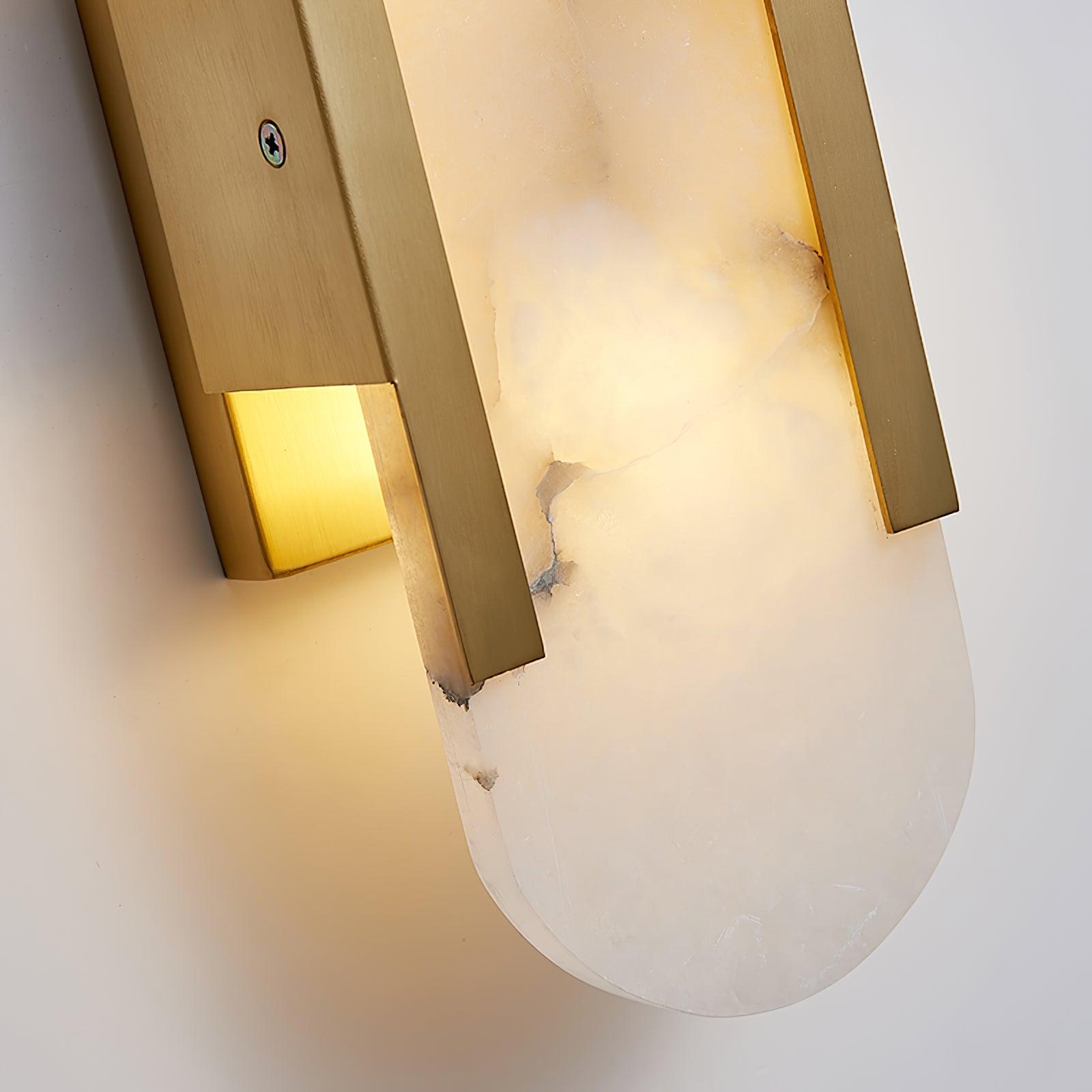 Kristy Luxury Elongated Alabaster Wall Lamp Copper Brass Black - Letslighting