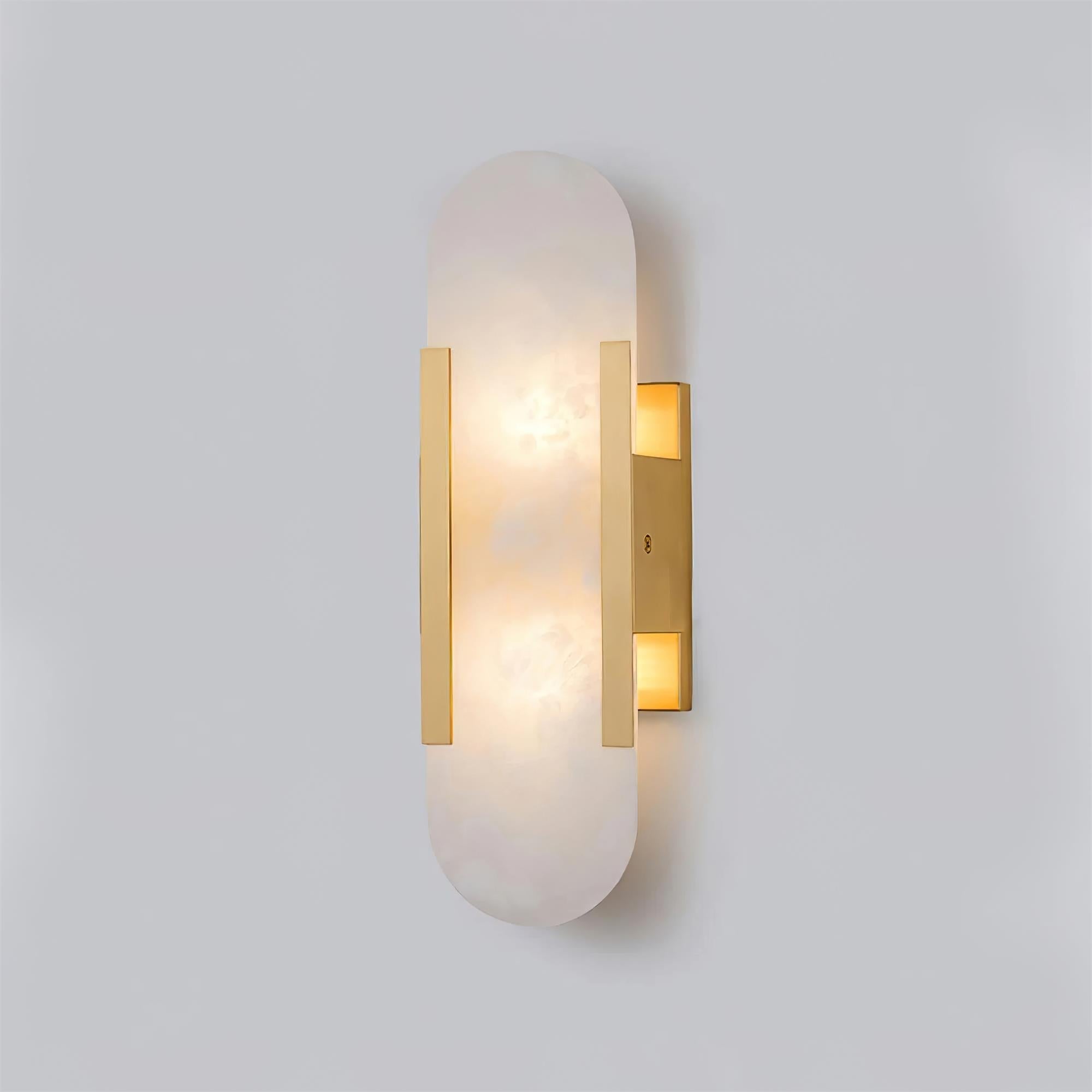 Kristy Luxury Elongated Alabaster Wall Lamp Copper Brass Black - Letslighting