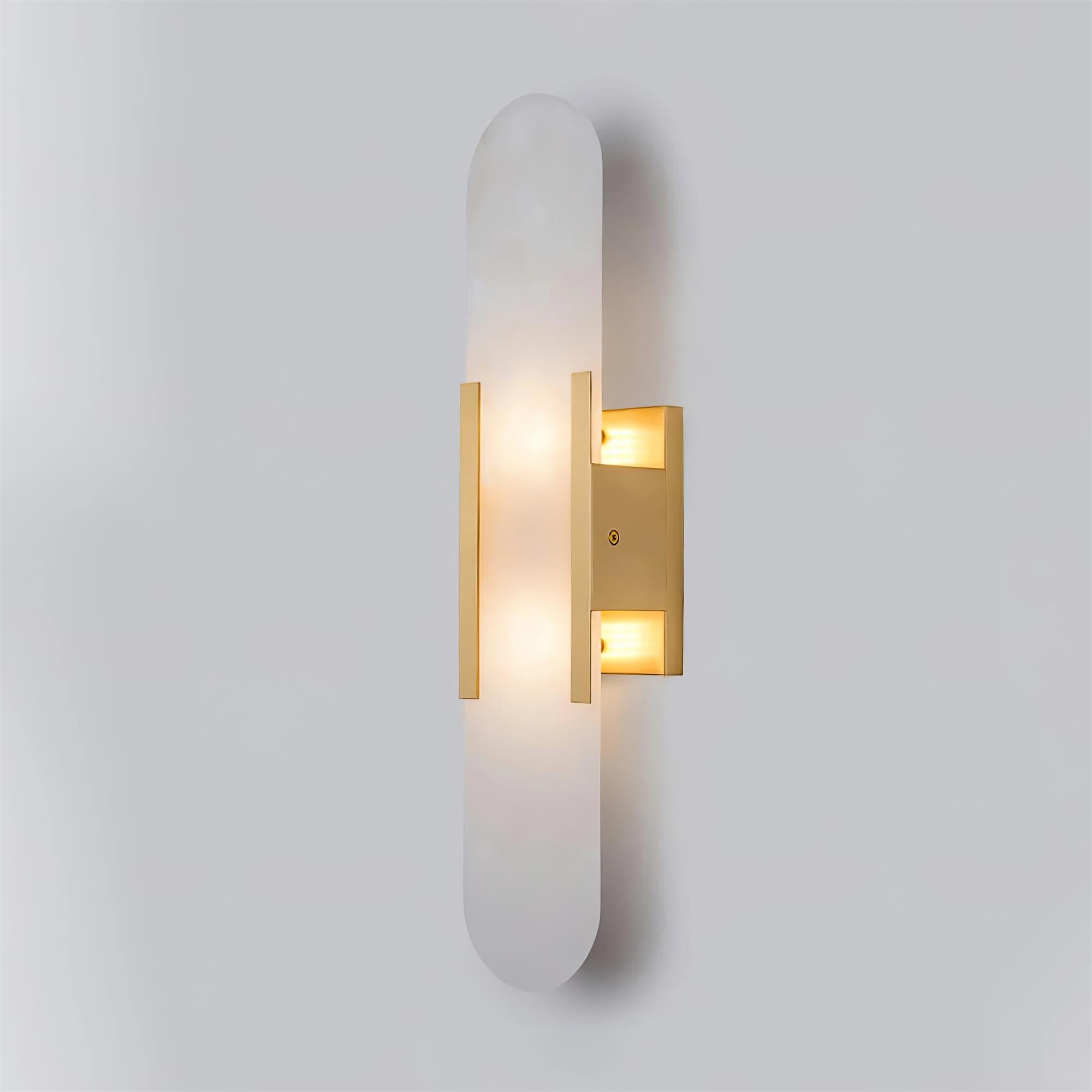 Kristy Luxury Elongated Alabaster Wall Lamp Copper Brass Black - Letslighting