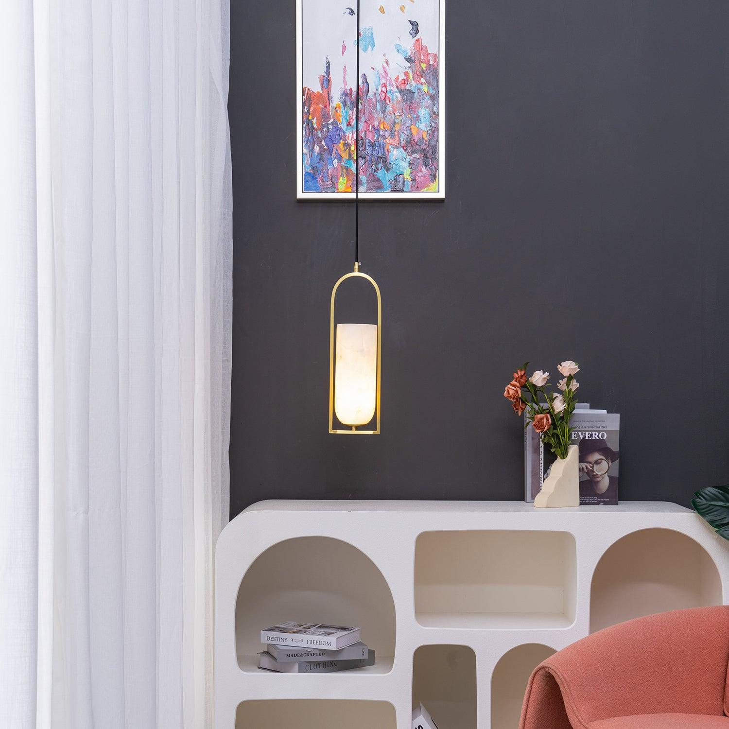 Aethyn Arch Alabaster Pendant Light - Letslighting