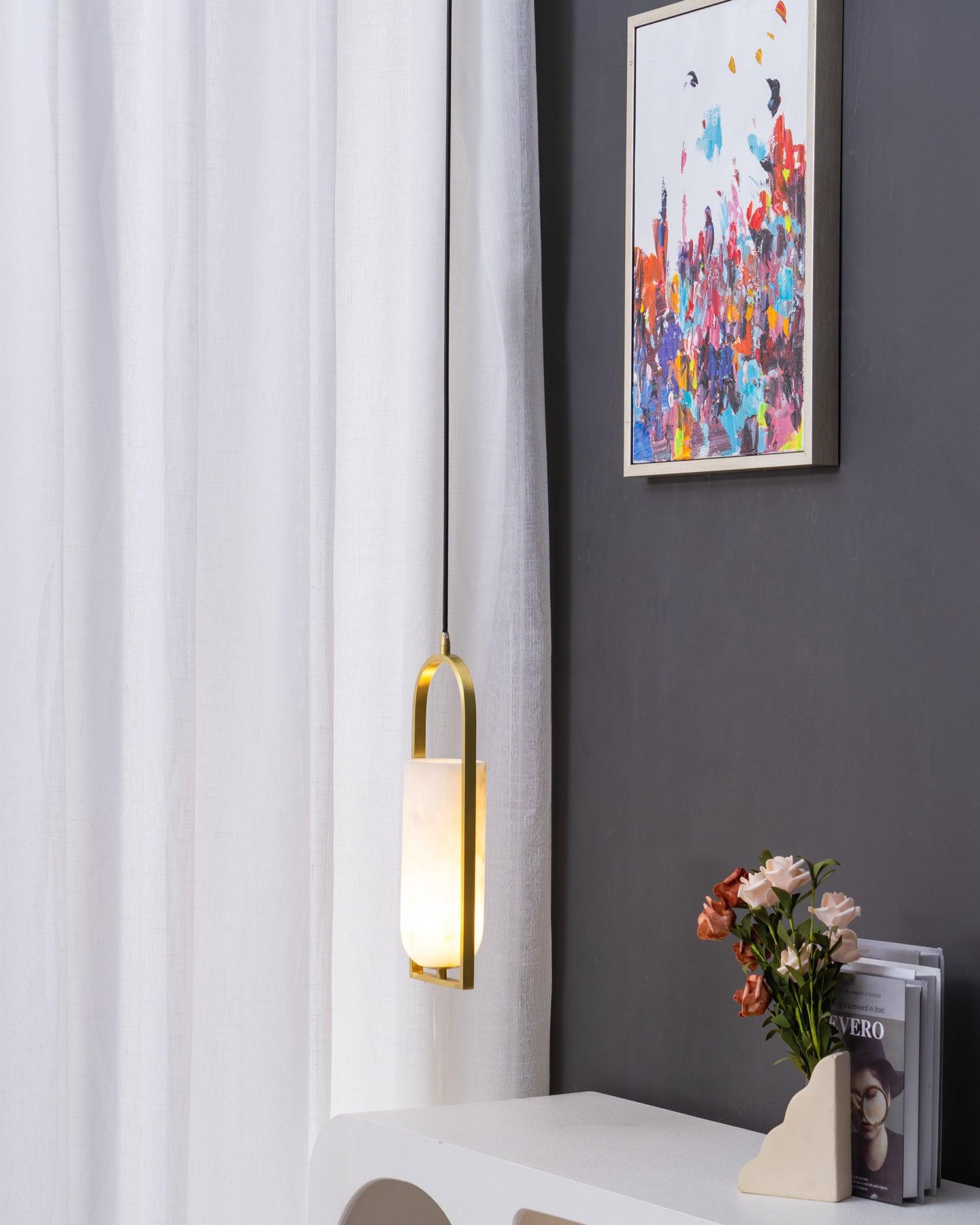 Aethyn Arch Alabaster Pendant Light - Letslighting