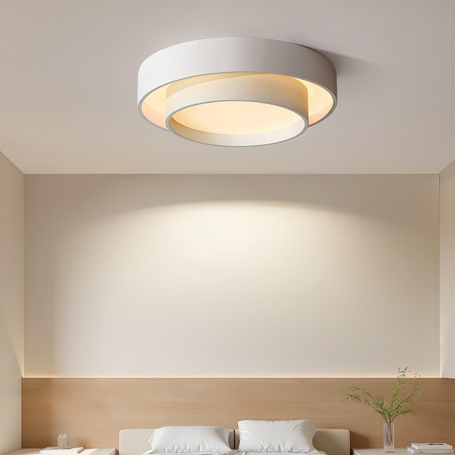 Arisha Ceiling Lamp Double Ring Gray&Black&White Cylinder shape