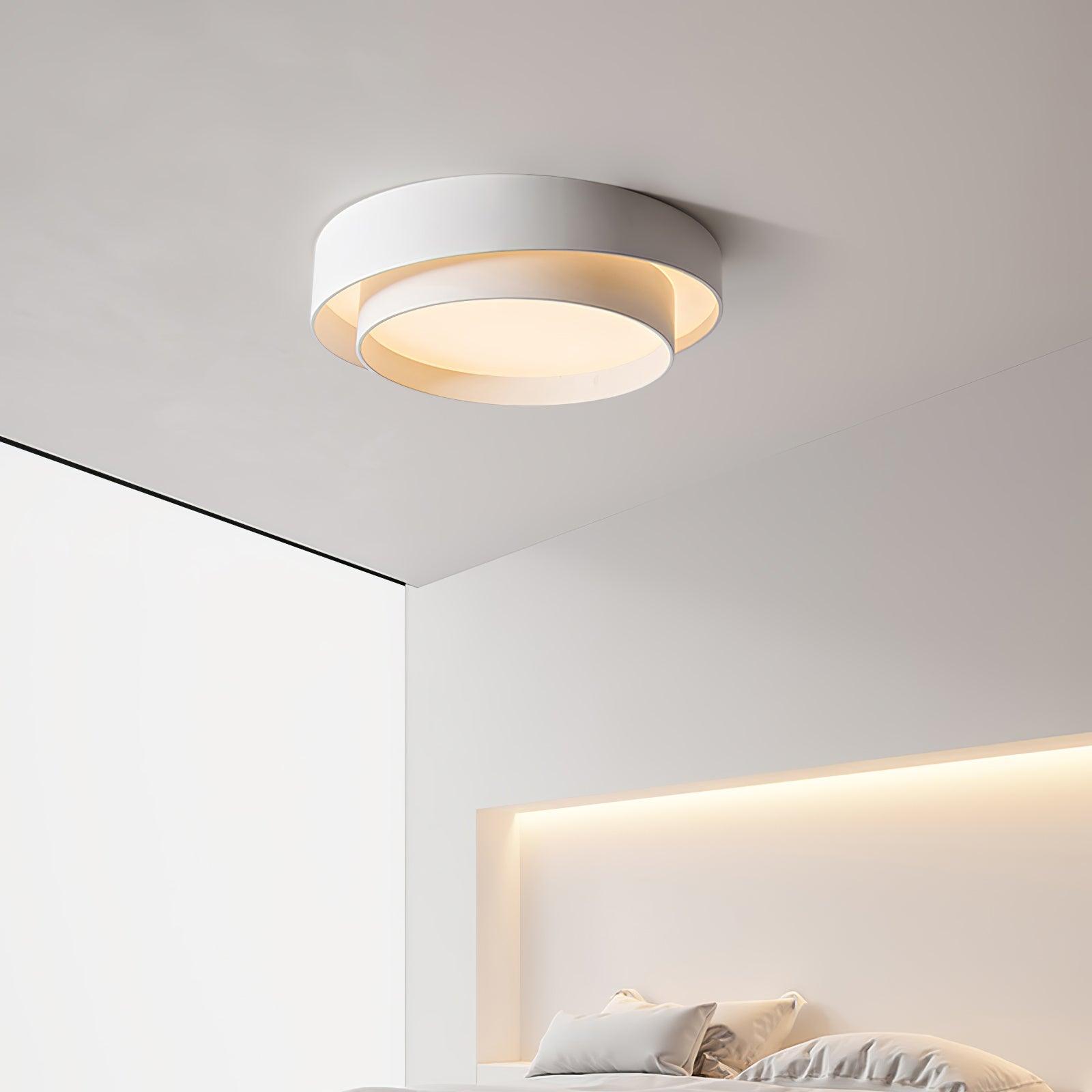 Arisha Ceiling Lamp Double Ring Gray&Black&White Cylinder shape