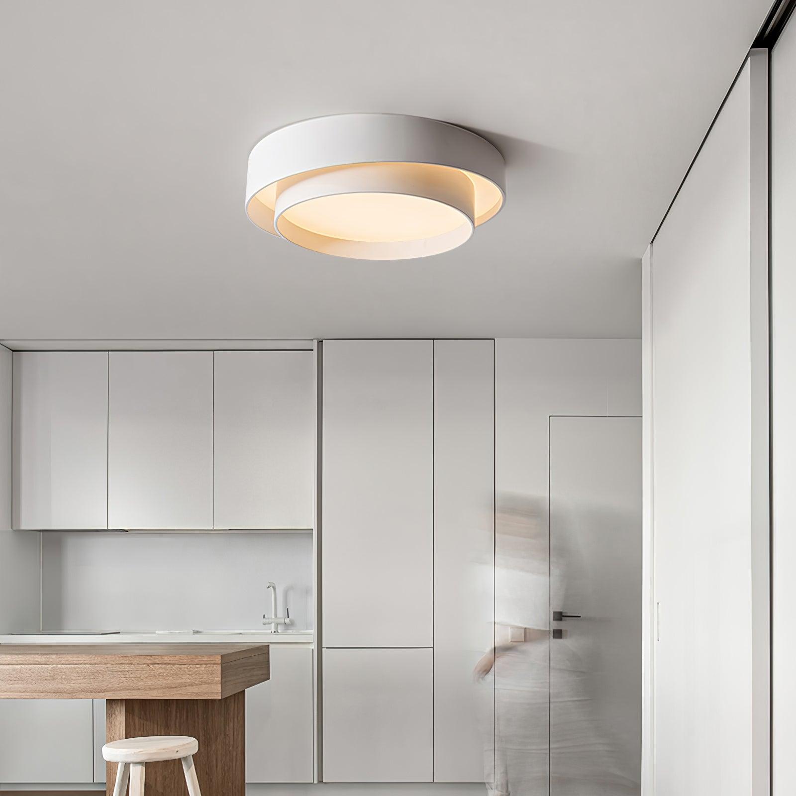Arisha Ceiling Lamp Double Ring Gray&Black&White Cylinder shape