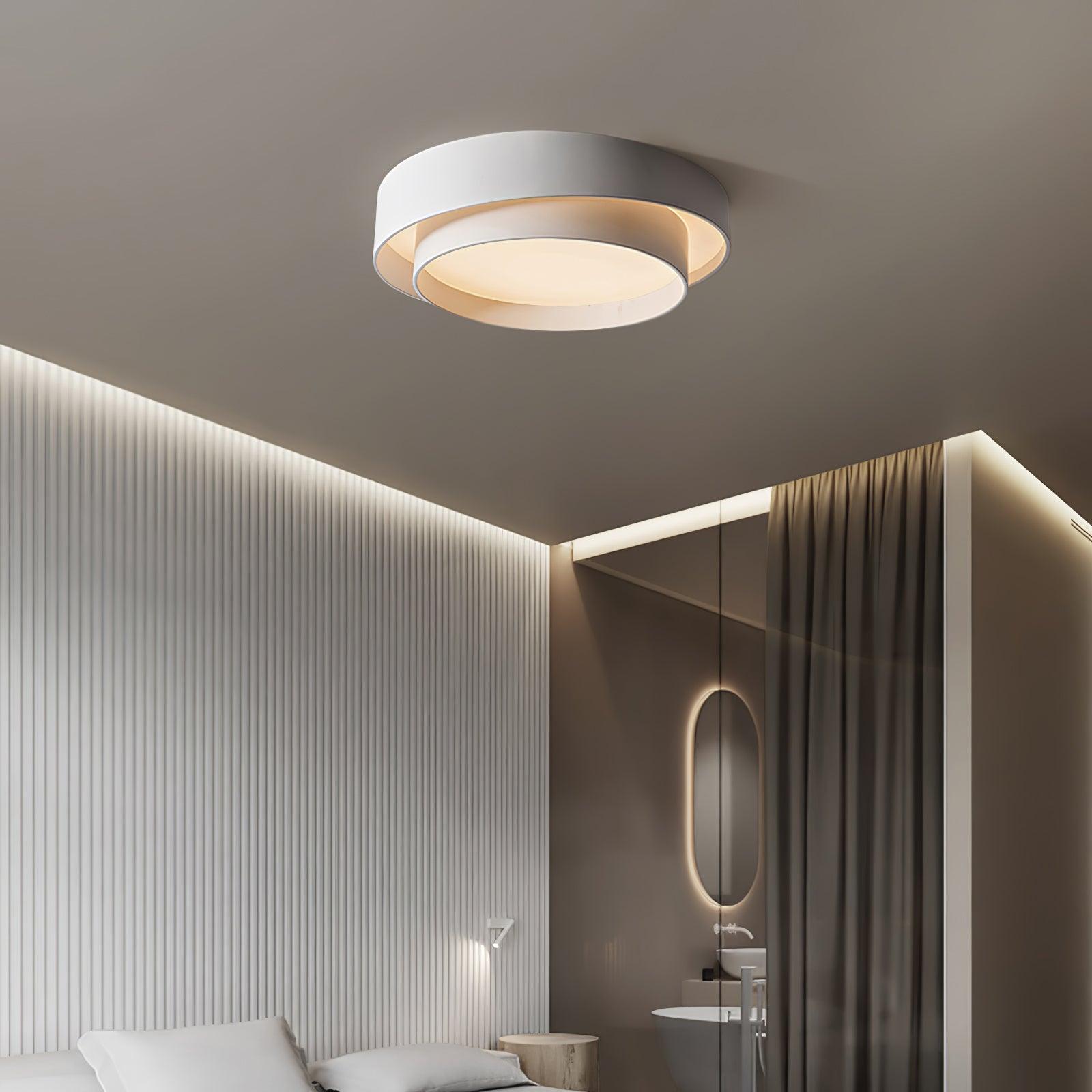 Arisha Ceiling Lamp Double Ring Gray&Black&White Cylinder shape