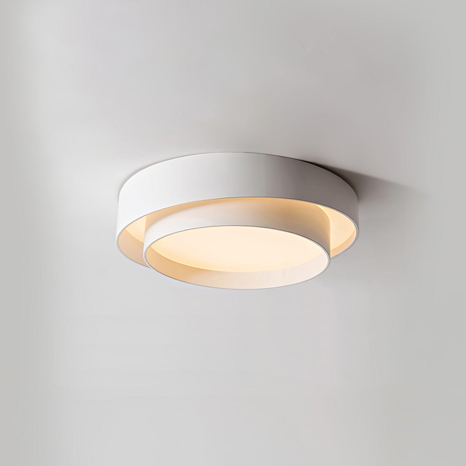 Arisha Ceiling Lamp Double Ring Gray&Black&White Cylinder shape