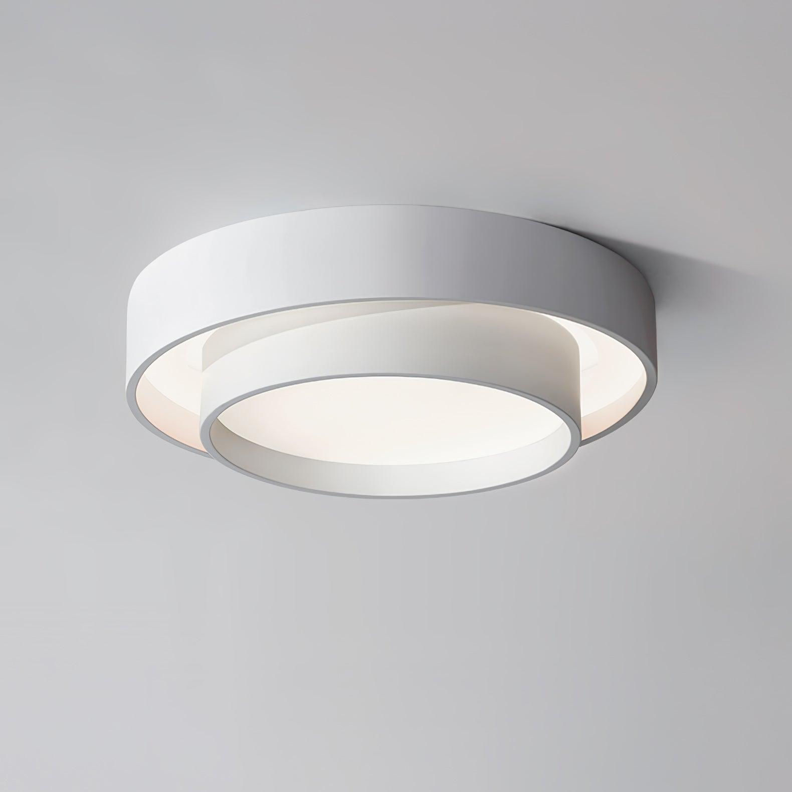 Arisha Ceiling Lamp Double Ring Gray&Black&White Cylinder shape