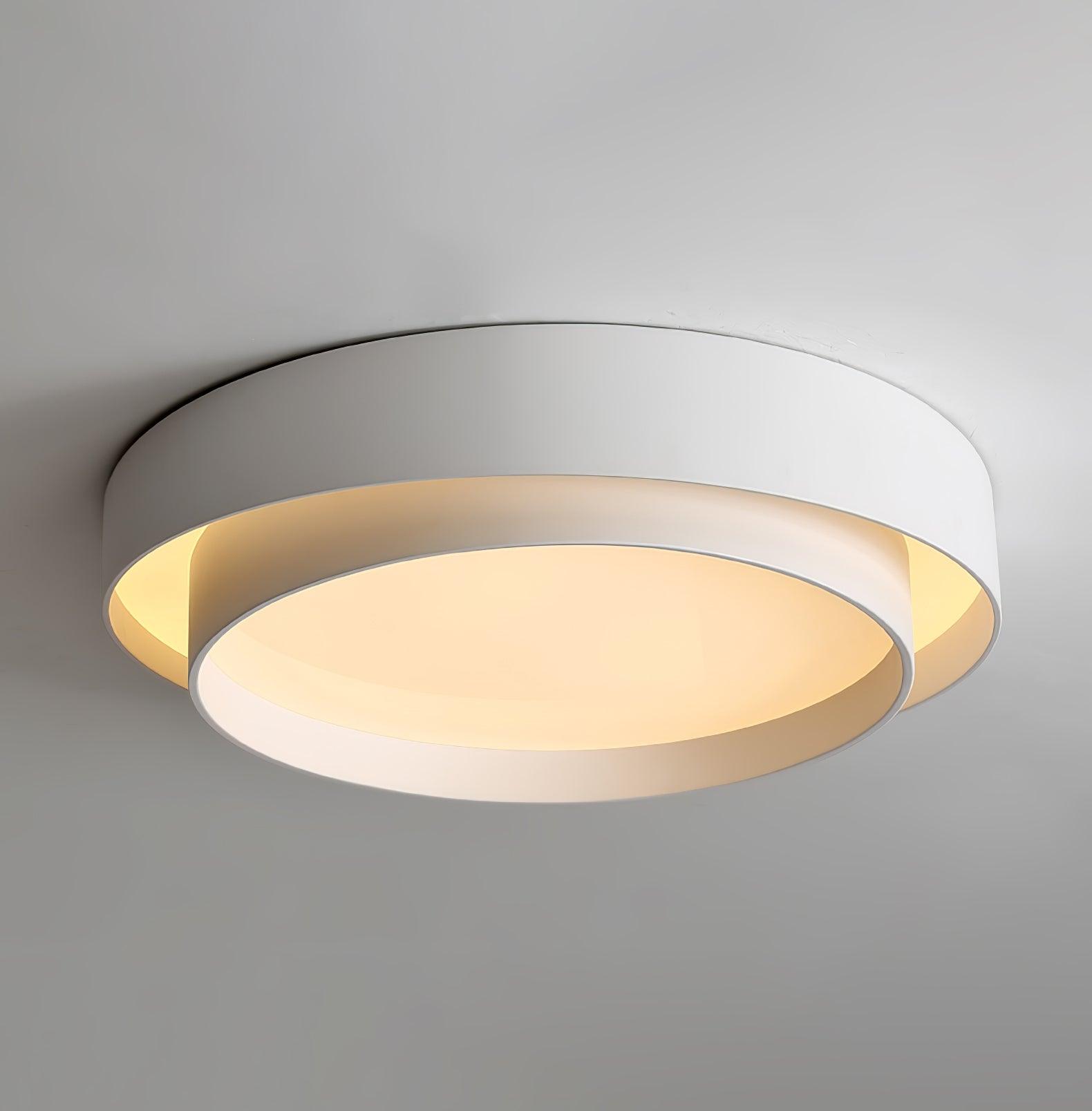 Arisha Ceiling Lamp Double Ring Gray&Black&White Cylinder shape