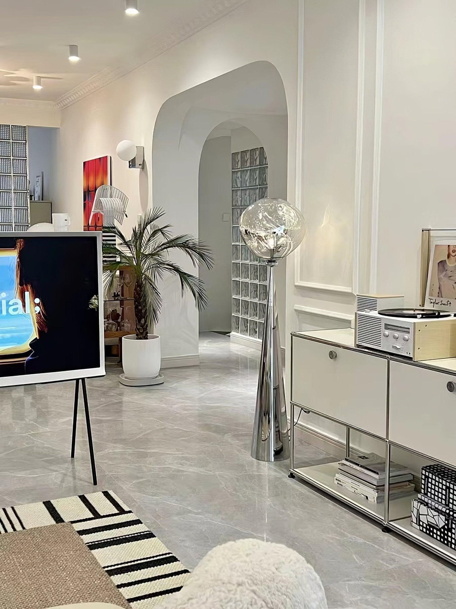 Vortexe Gray Contemporary Floor Lamp - Letslighting