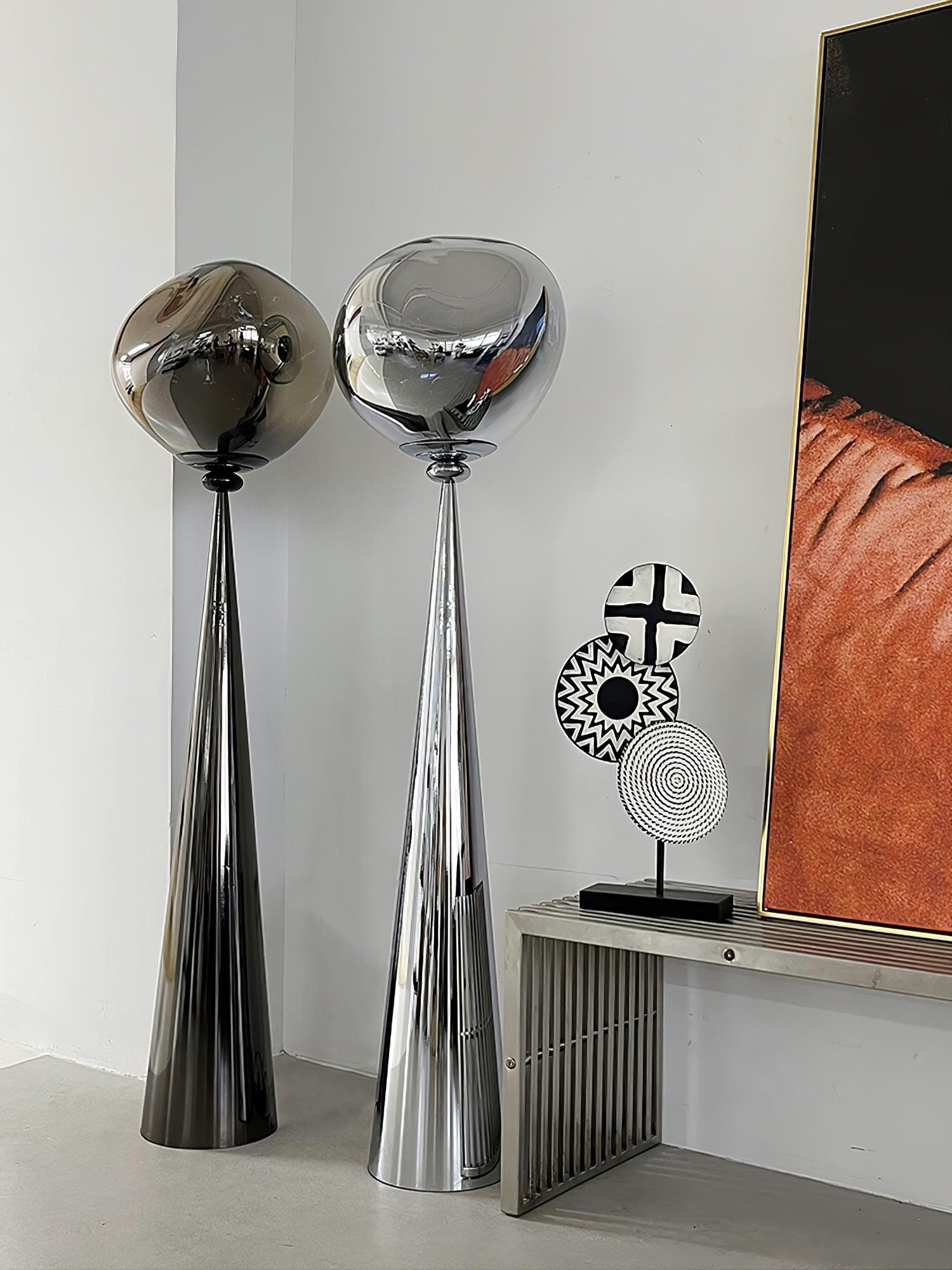 Vortexe Gray Contemporary Floor Lamp - Letslighting