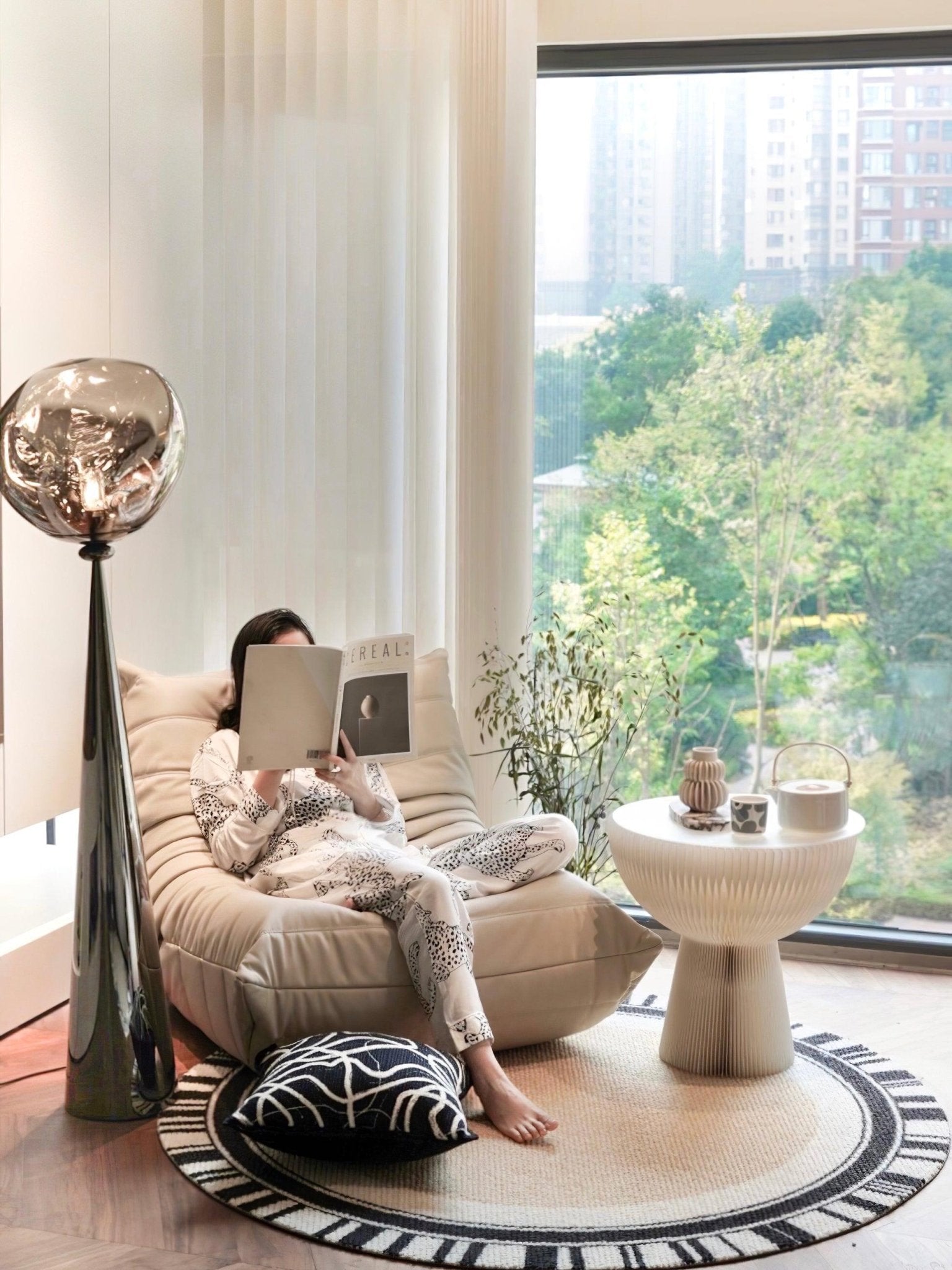 Vortexe Gray Contemporary Floor Lamp - Letslighting