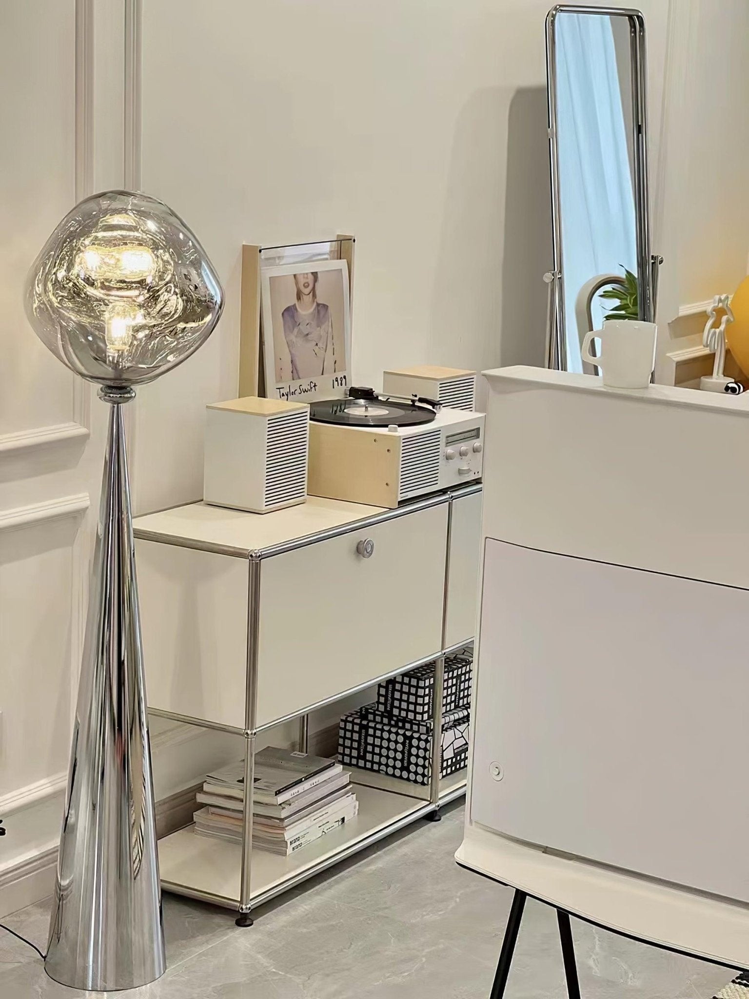 Vortexe Gray Contemporary Floor Lamp - Letslighting