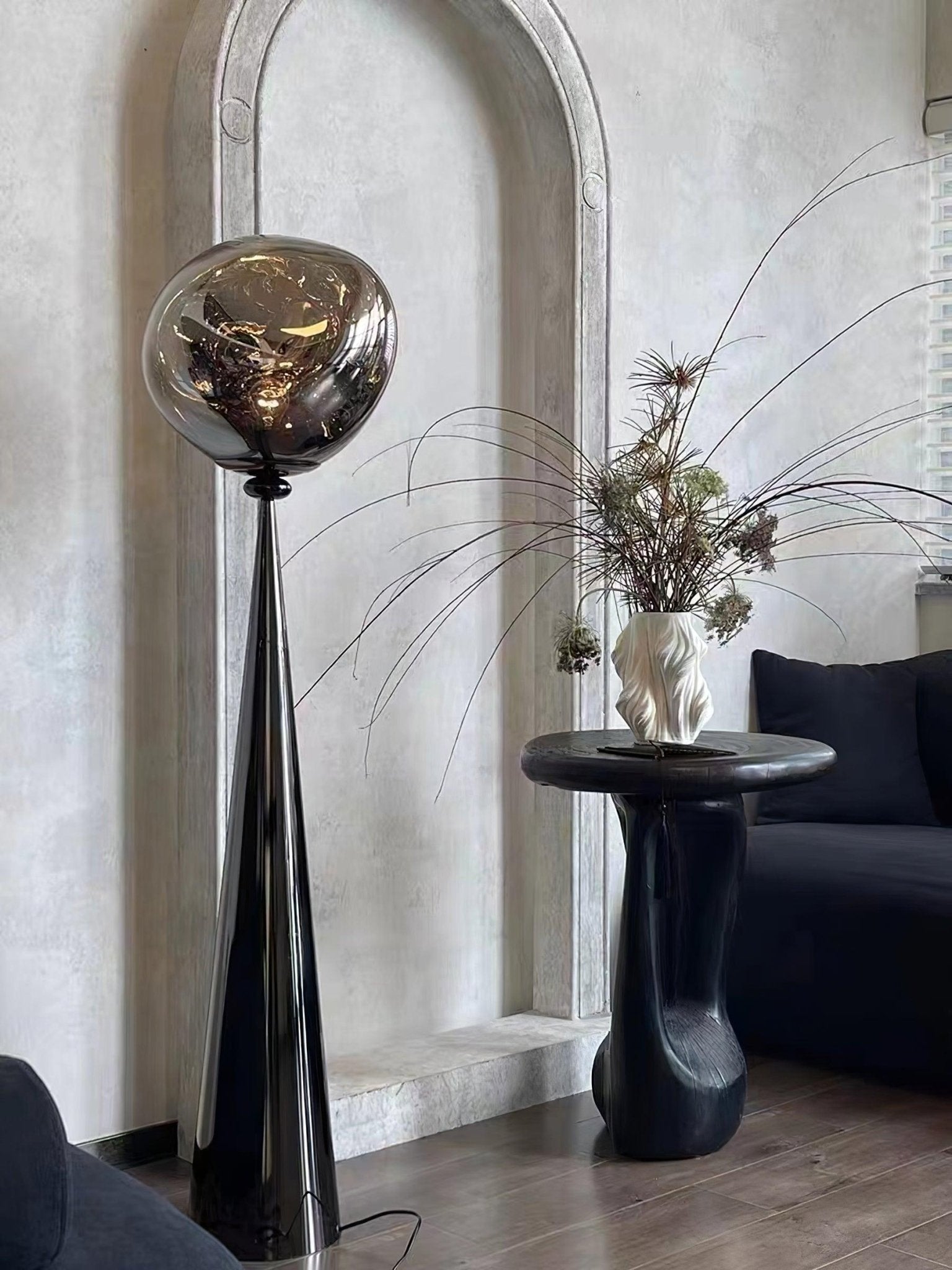 Vortexe Gray Contemporary Floor Lamp - Letslighting