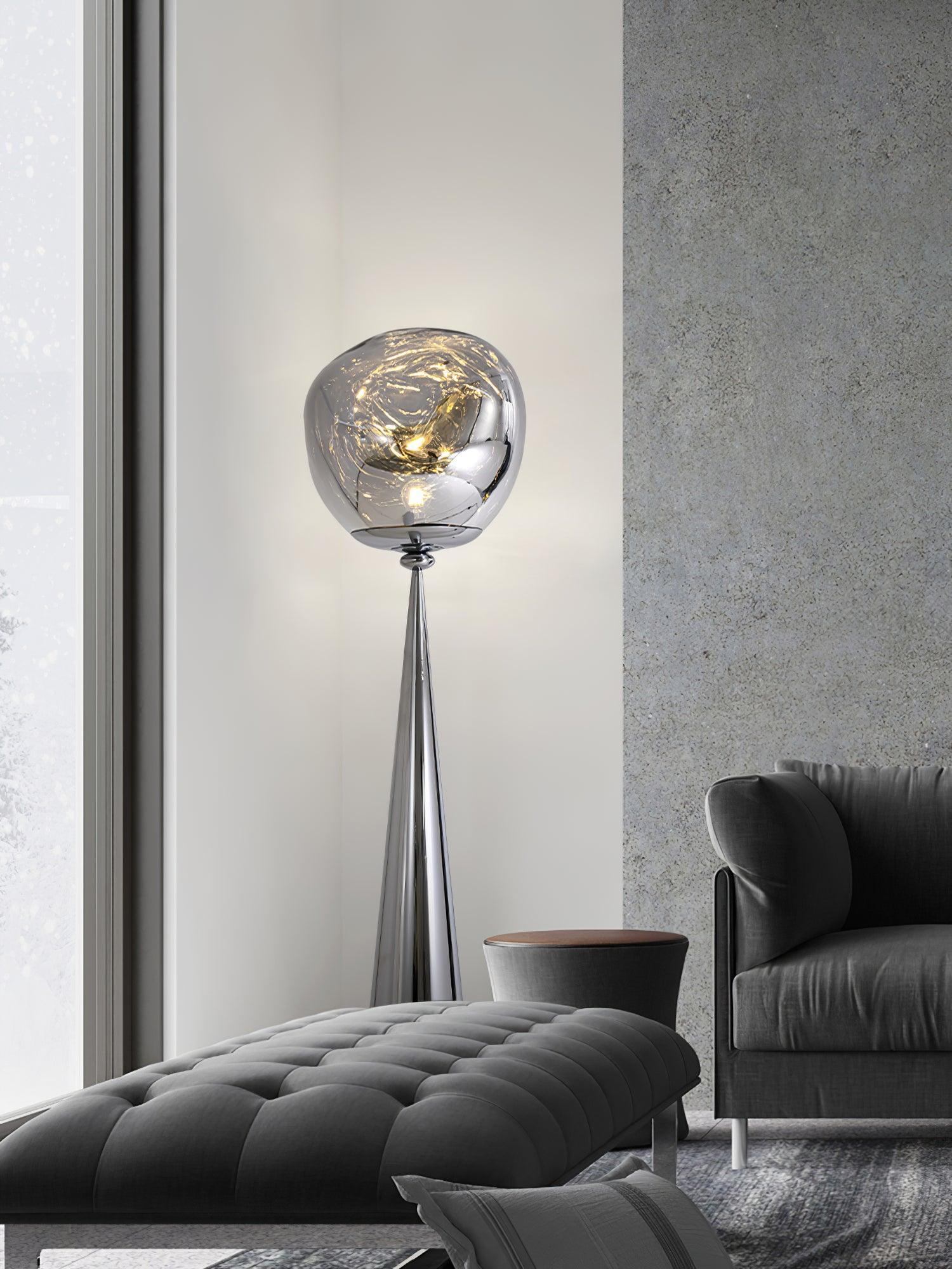 Vortexe Gray Contemporary Floor Lamp - Letslighting