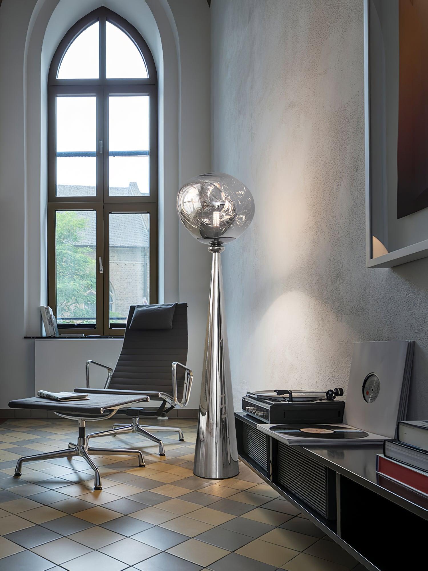 Vortexe Gray Contemporary Floor Lamp - Letslighting