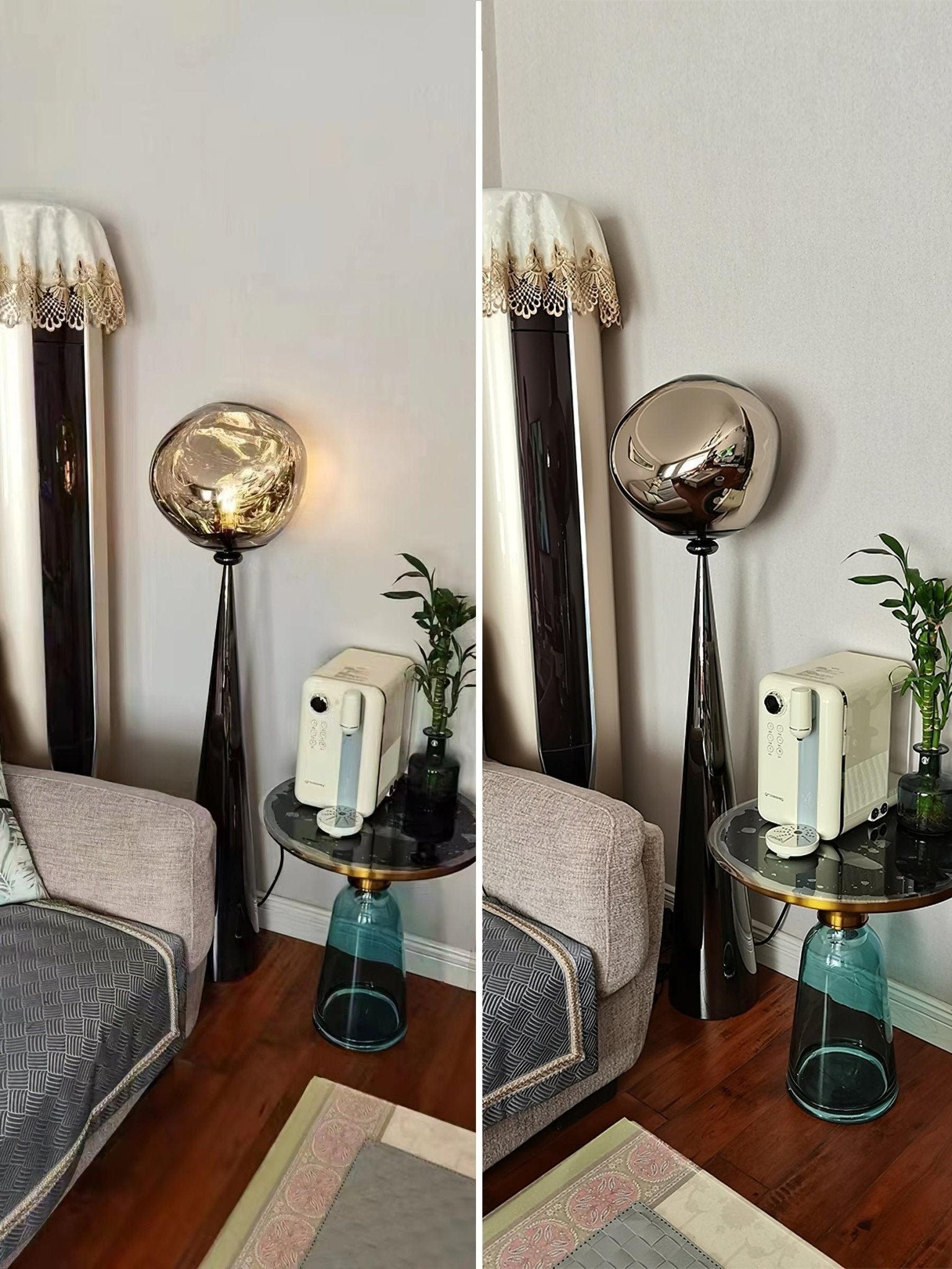 Vortexe Gray Contemporary Floor Lamp - Letslighting