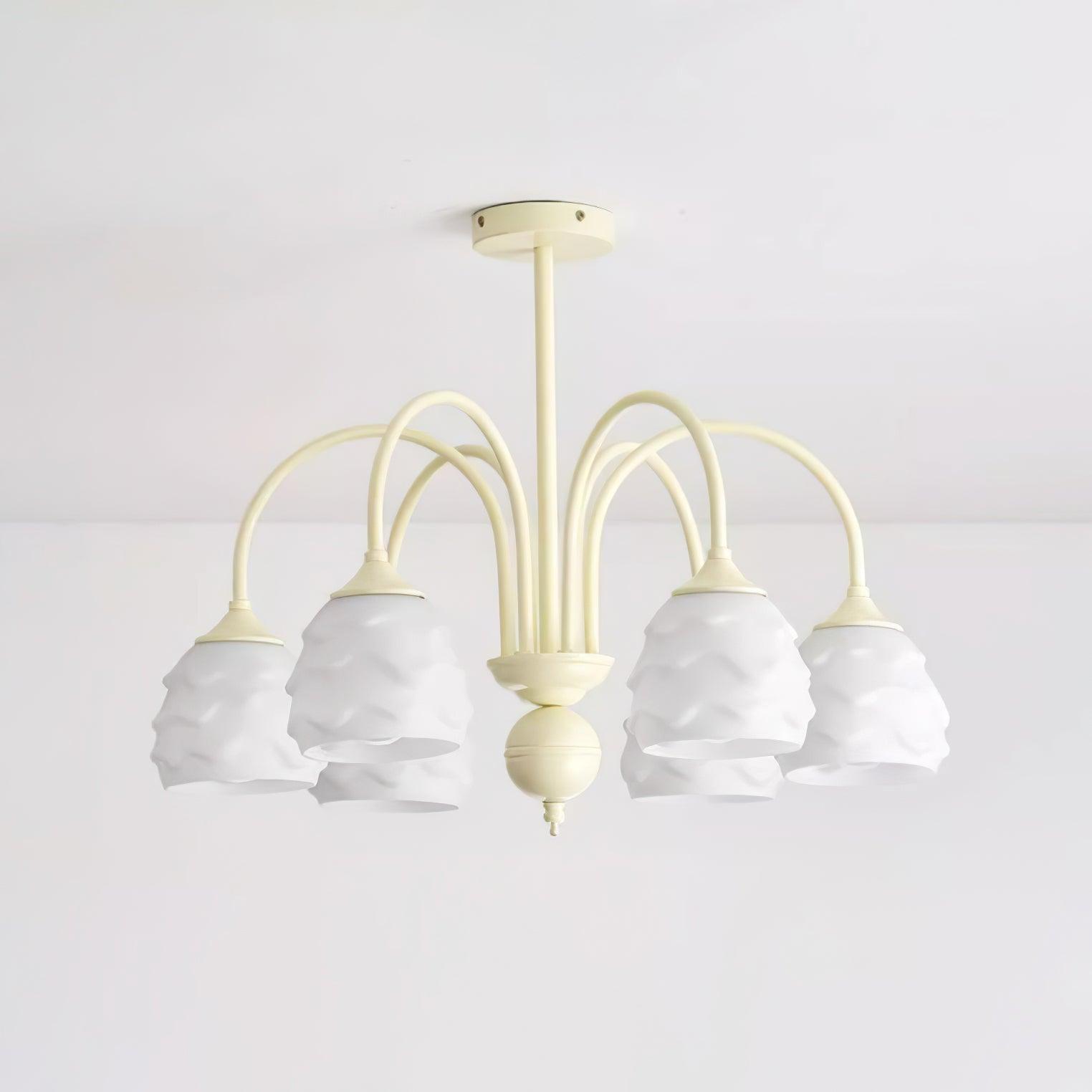 Lustra Chandelier Melting Ice Cream Milky Glass - Letslighting