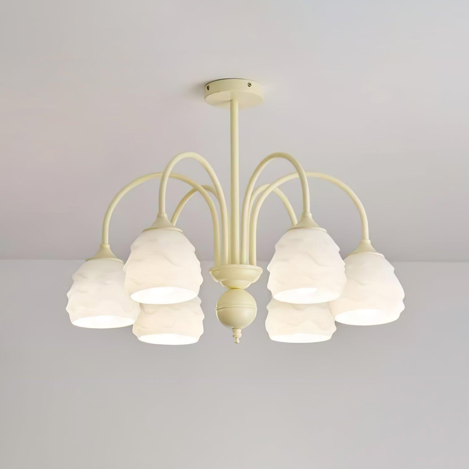 Lustra Chandelier Melting Ice Cream Milky Glass - Letslighting