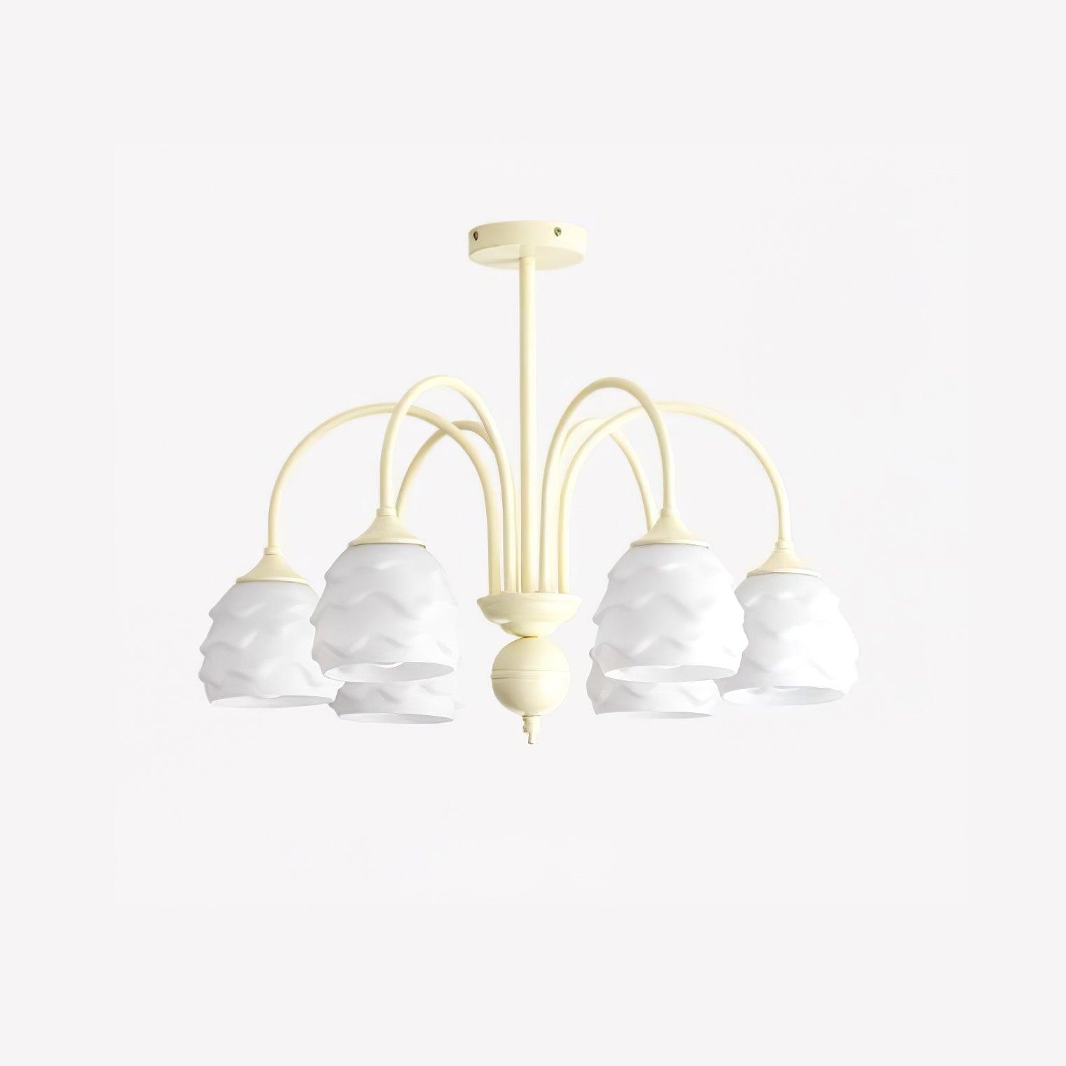 Lustra Chandelier Melting Ice Cream Milky Glass - Letslighting