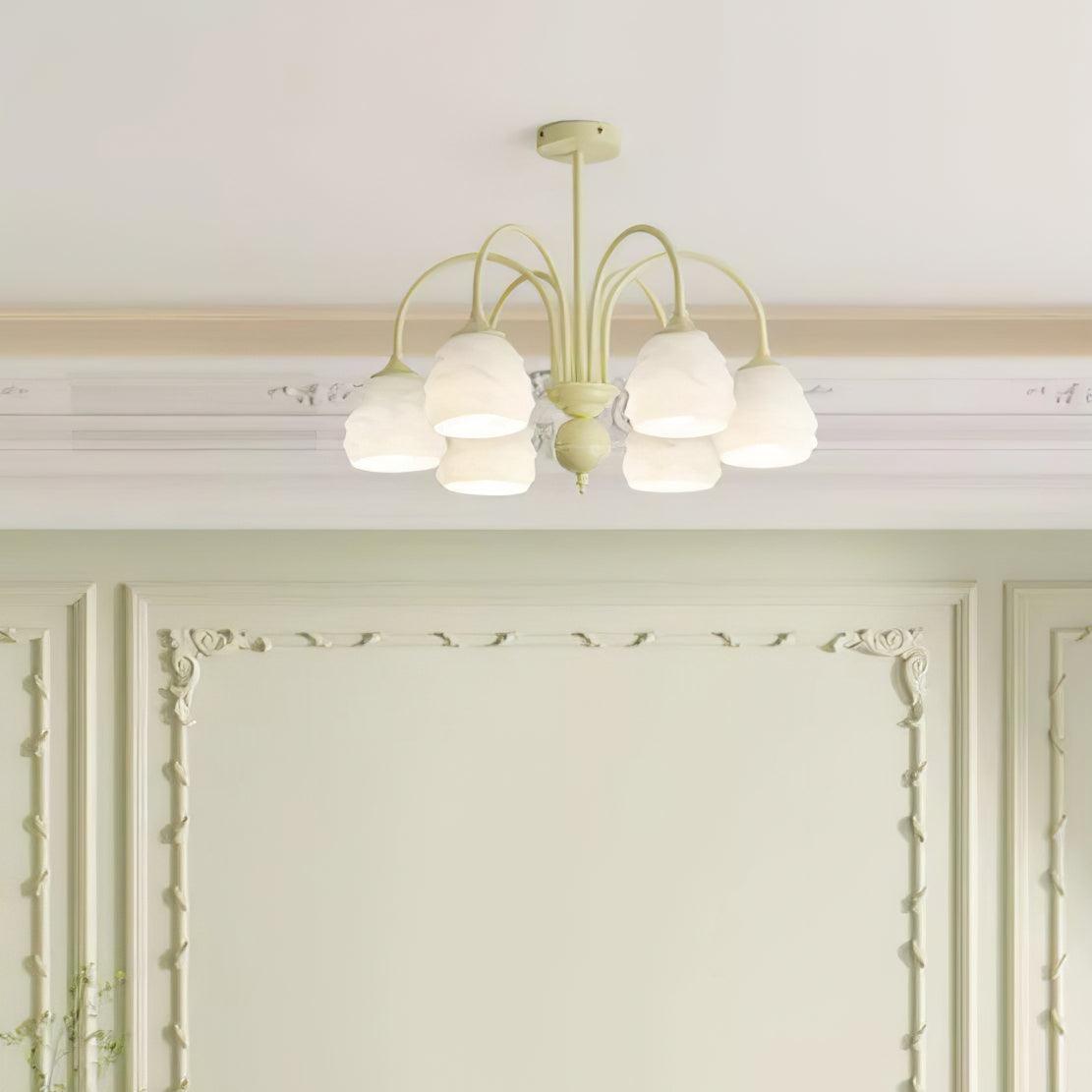 Lustra Chandelier Melting Ice Cream Milky Glass - Letslighting