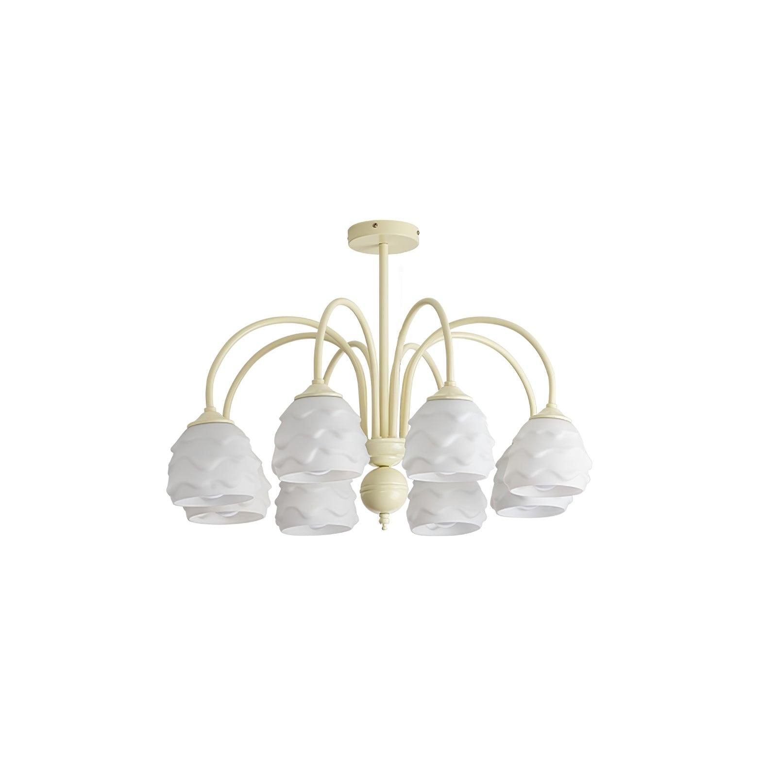 Lustra Chandelier Melting Ice Cream Milky Glass - Letslighting