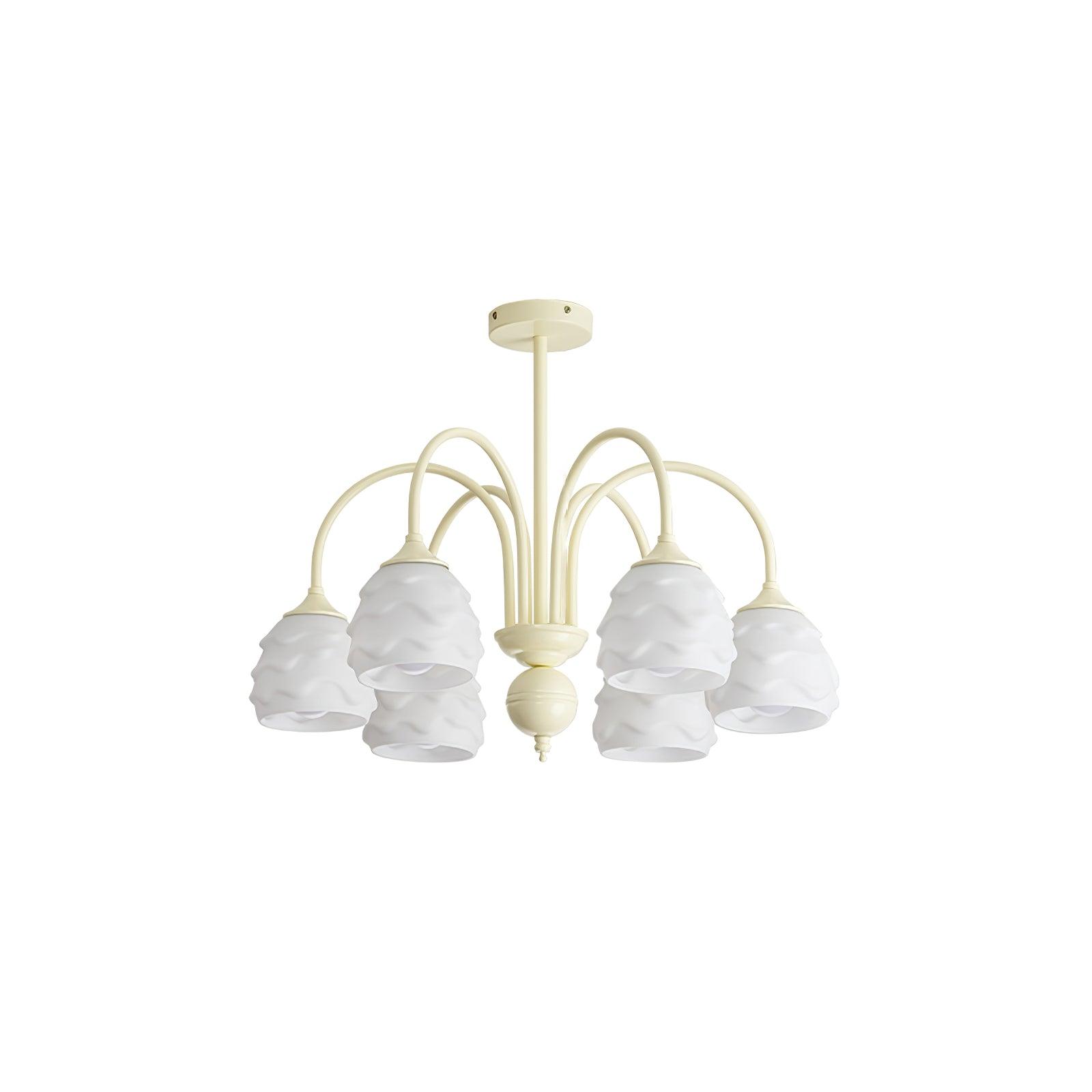 Lustra Chandelier Melting Ice Cream Milky Glass - Letslighting