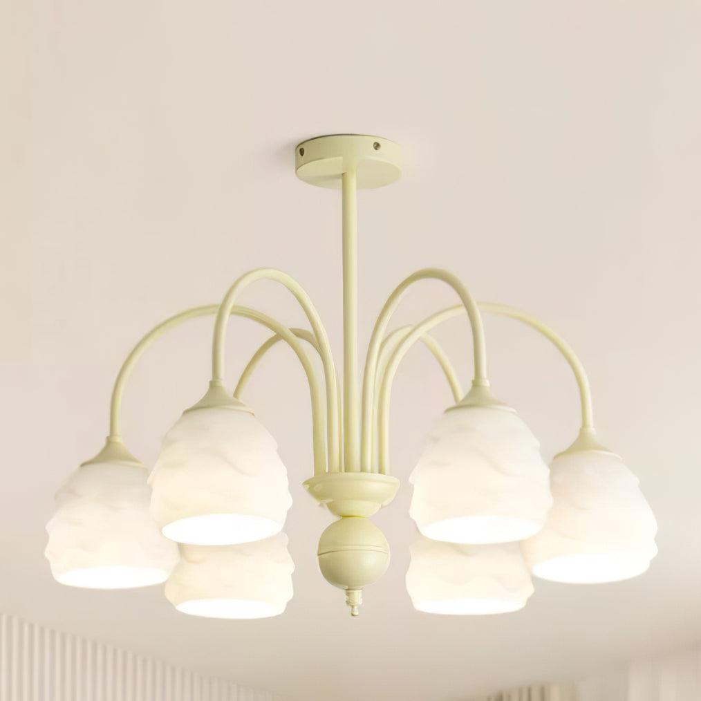 Lustra Chandelier Melting Ice Cream Milky Glass - Letslighting