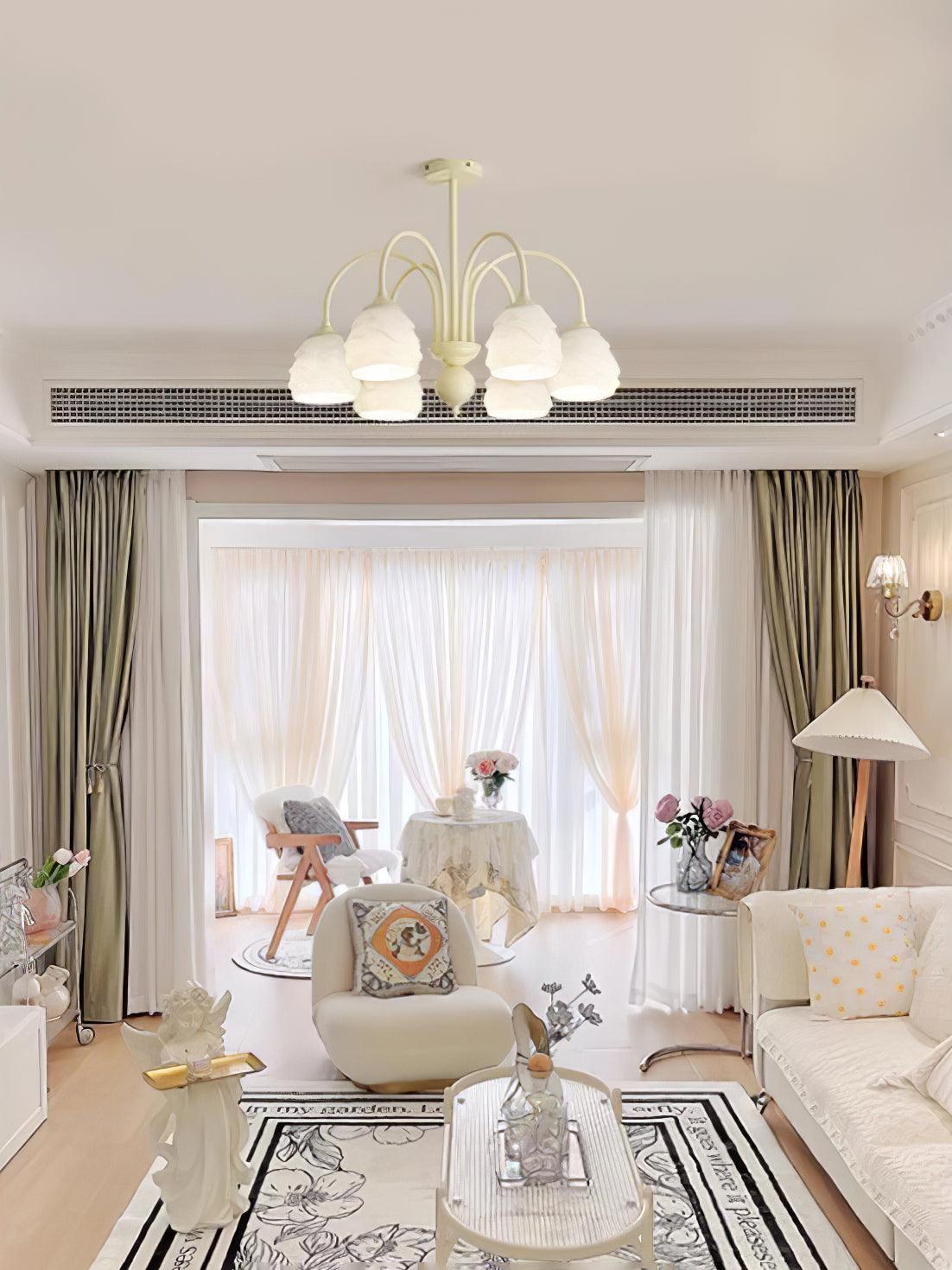 Lustra Chandelier Melting Ice Cream Milky Glass - Letslighting