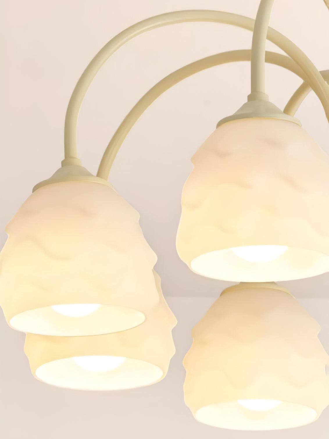 Lustra Chandelier Melting Ice Cream Milky Glass - Letslighting